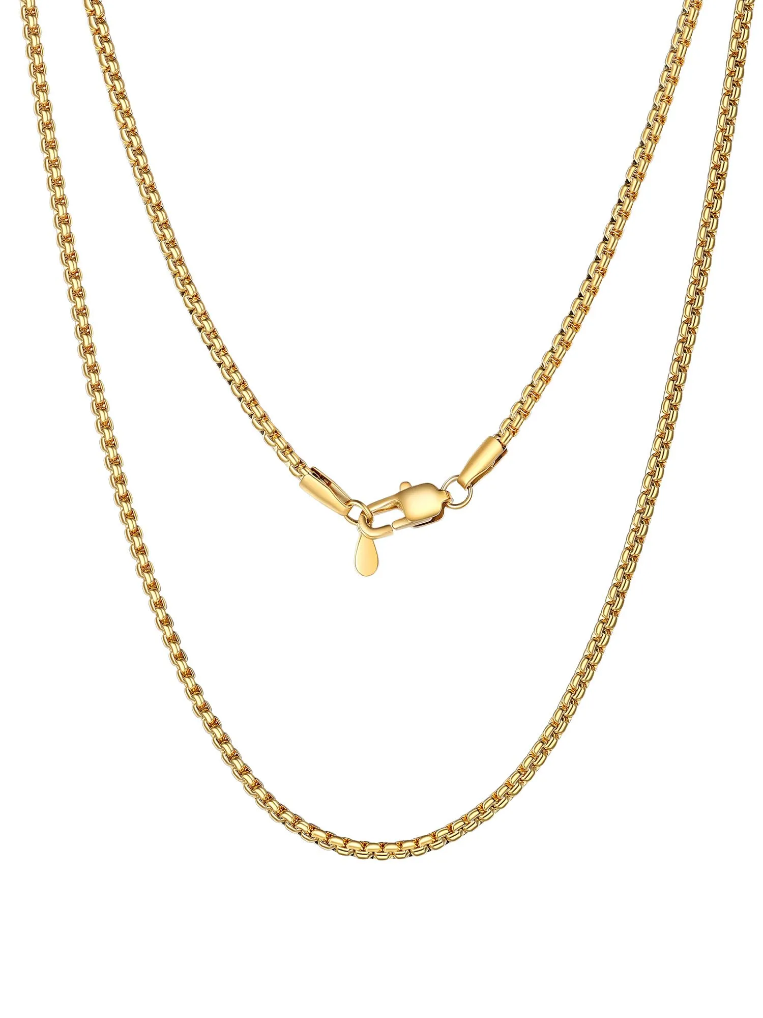PROSTEEL Collana Uomo e Donna in Acciaio Inossidabile 316L, Catena Scatola Piatta 2mm, 36cm, Oro - immagine 1