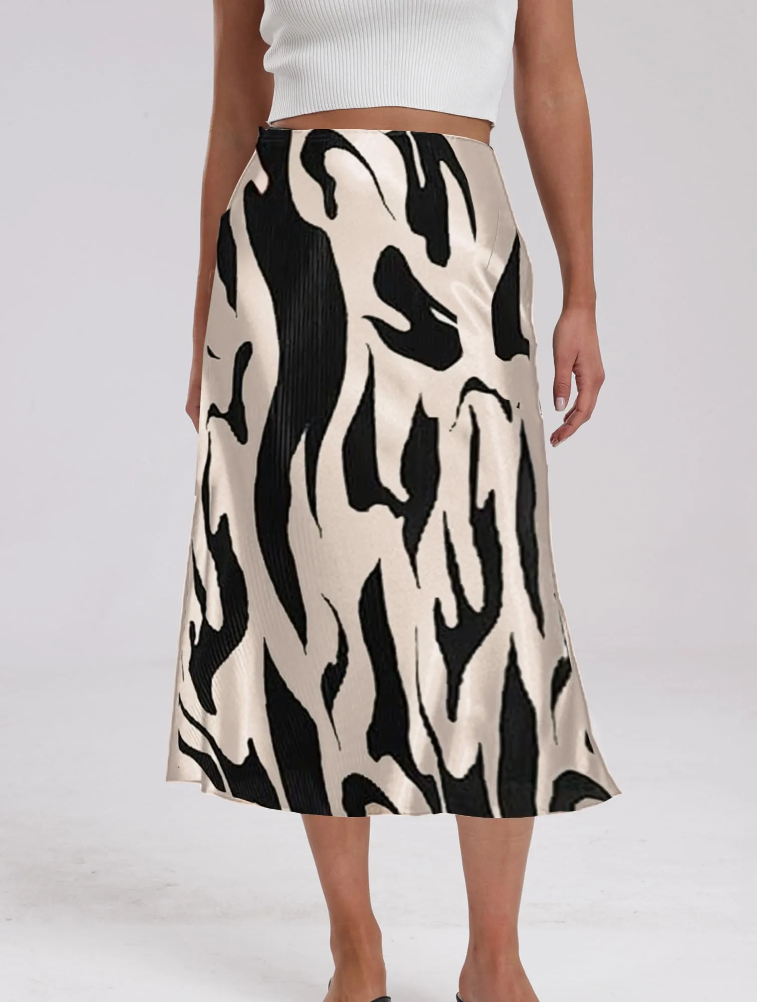 Koerye Gonna Donna Lunga in Raso Elasticizzata Vintage Avvolgente - immagine 3