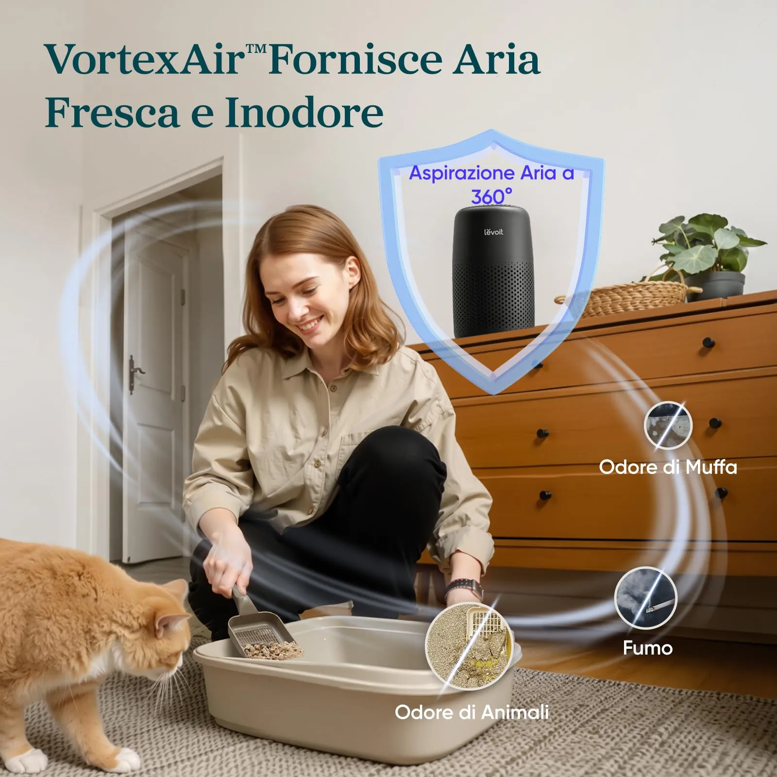 Levoit Core Mini Purificatore d'Aria con Filtro HEPA, Nero - immagine 4