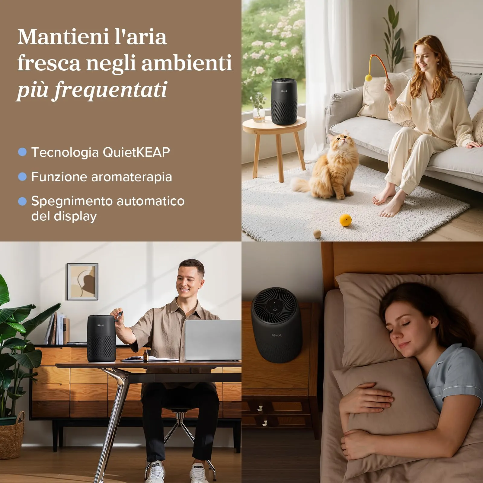 Levoit Core Mini Purificatore d'Aria con Filtro HEPA, Nero - immagine 5