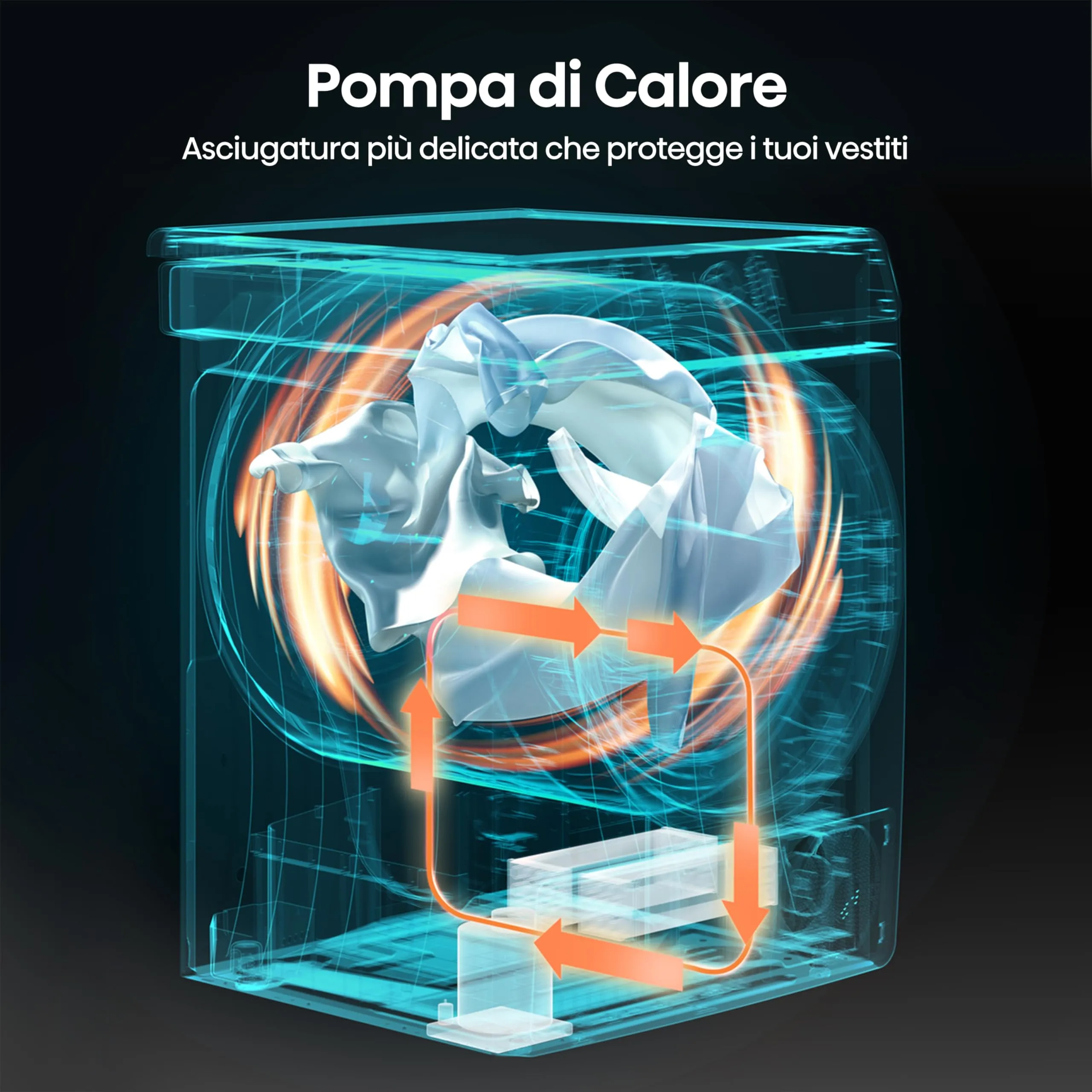 Hisense DHQE900UWDC Asciugatrice a Pompa di Calore, 9 Kg, Classe D, Bianco - immagine 6