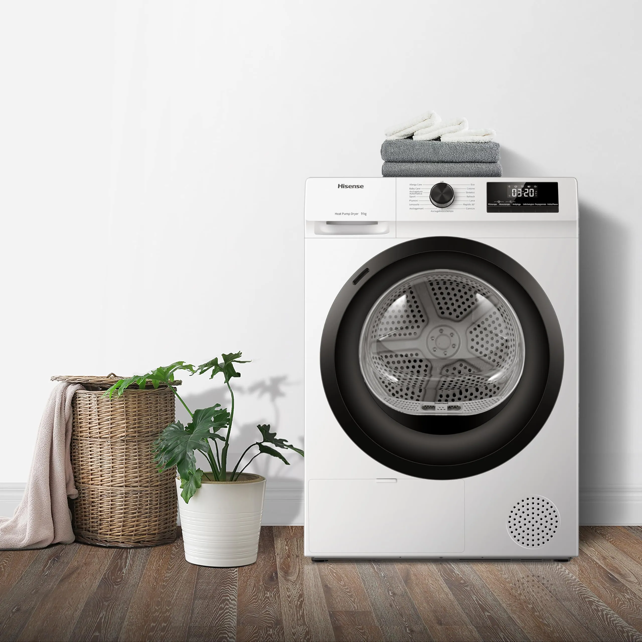 Hisense DHQE900UWDC Asciugatrice a Pompa di Calore, 9 Kg, Classe D, Bianco - immagine 8