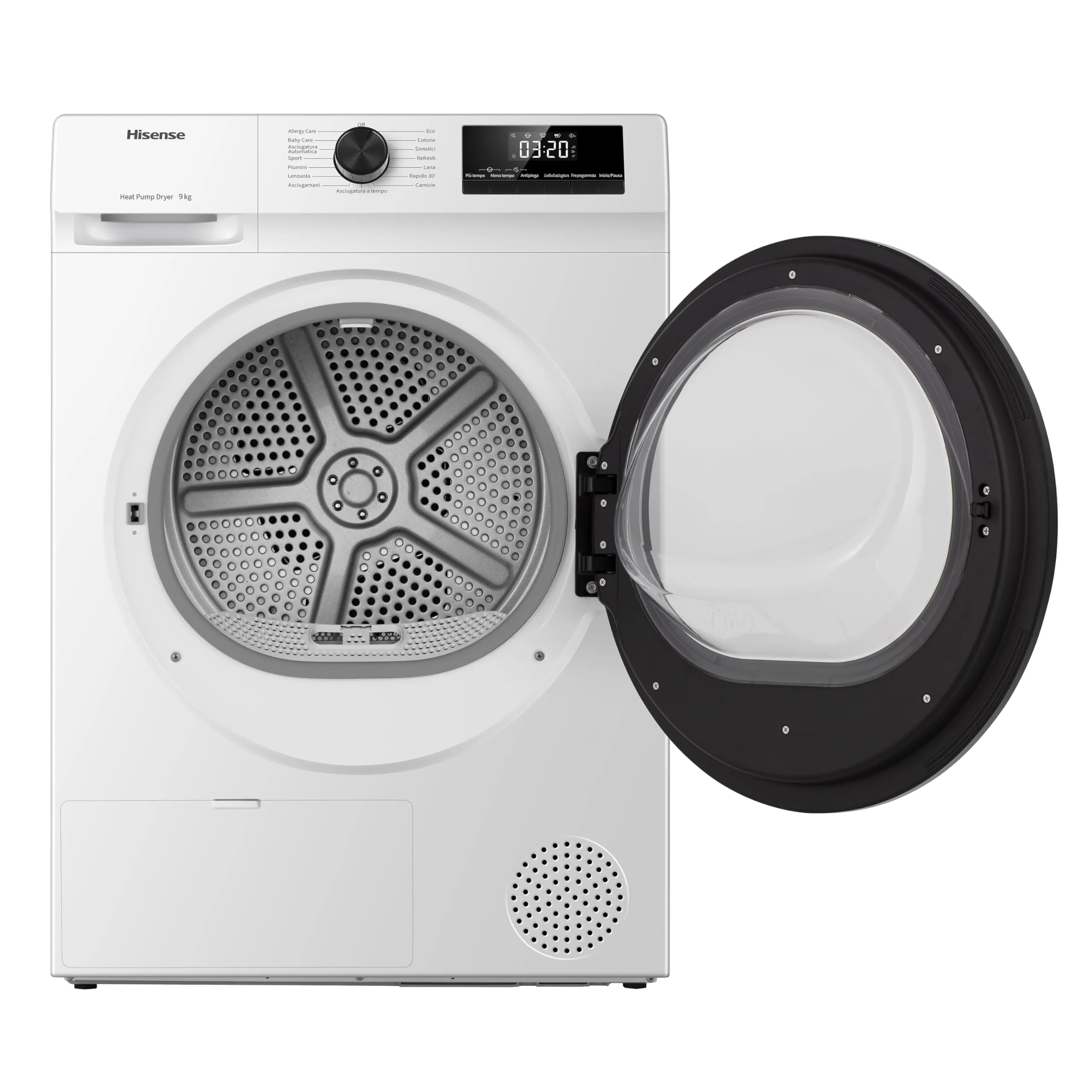 Hisense DHQE900UWDC Asciugatrice a Pompa di Calore, 9 Kg, Classe D, Bianco - immagine 10