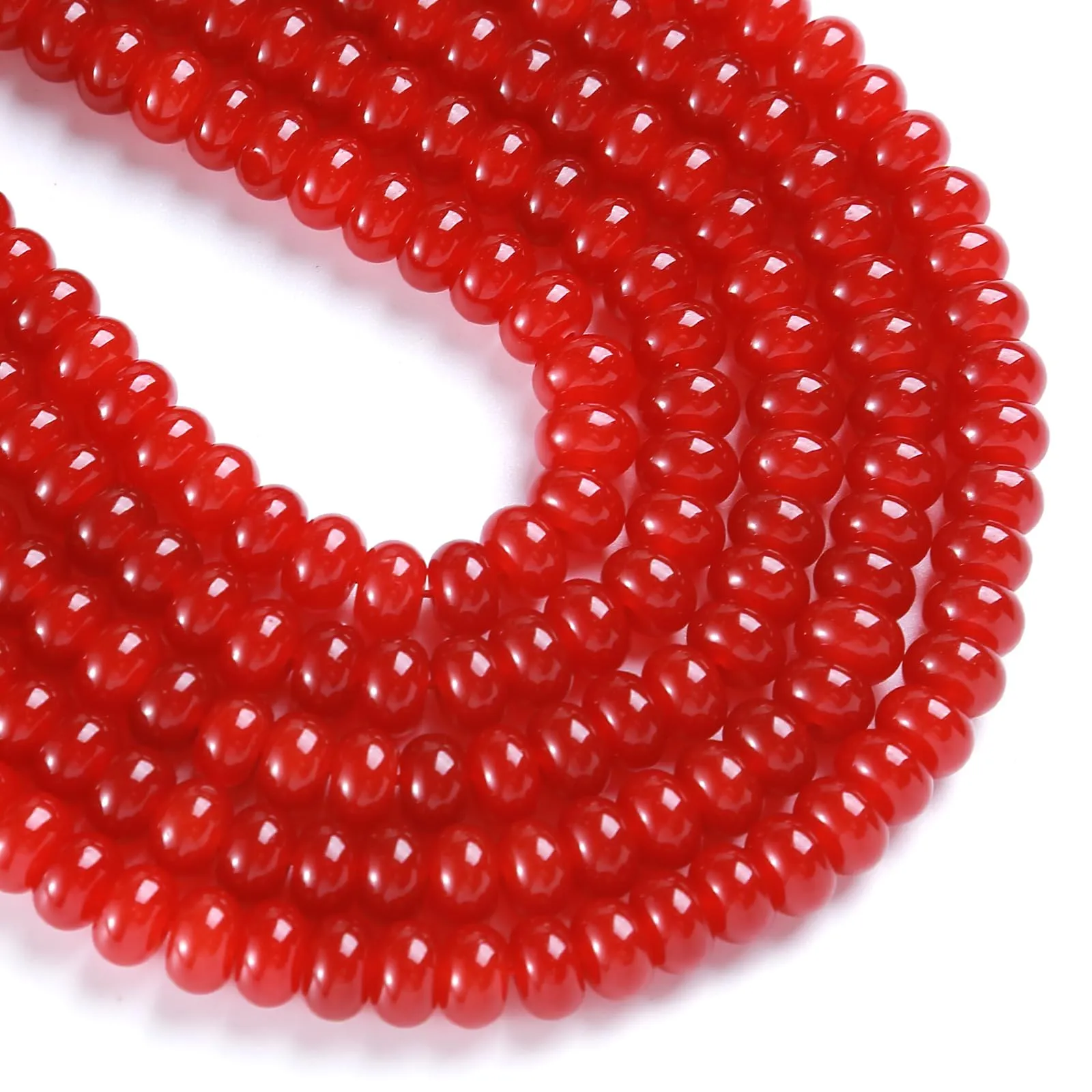 ZXYMLZI 76 Perline in Giada Rossa Naturale, 5 x 8 mm - immagine 2