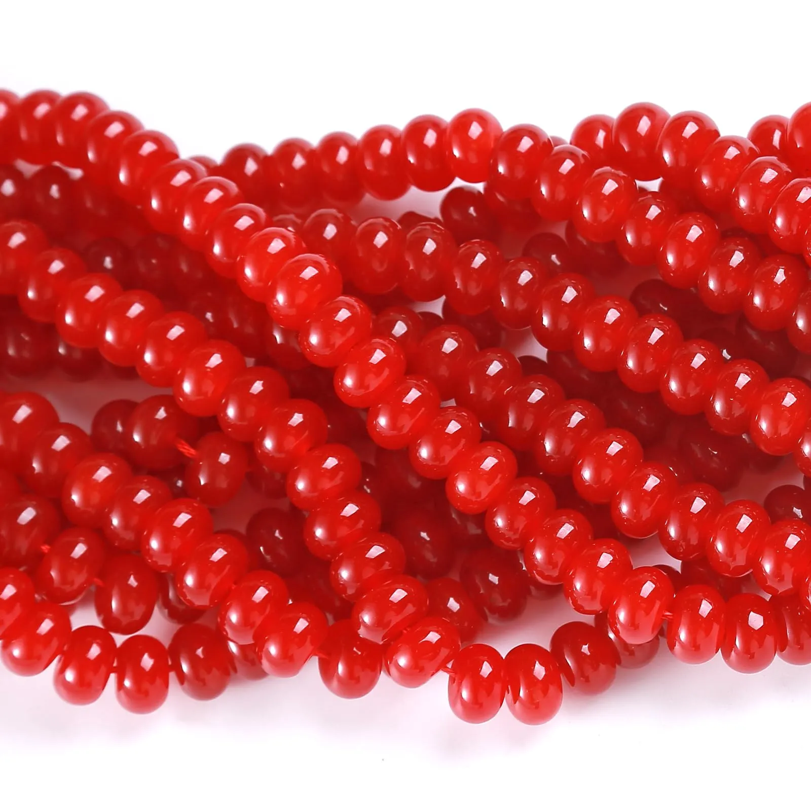 ZXYMLZI 76 Perline in Giada Rossa Naturale, 5 x 8 mm - immagine 3