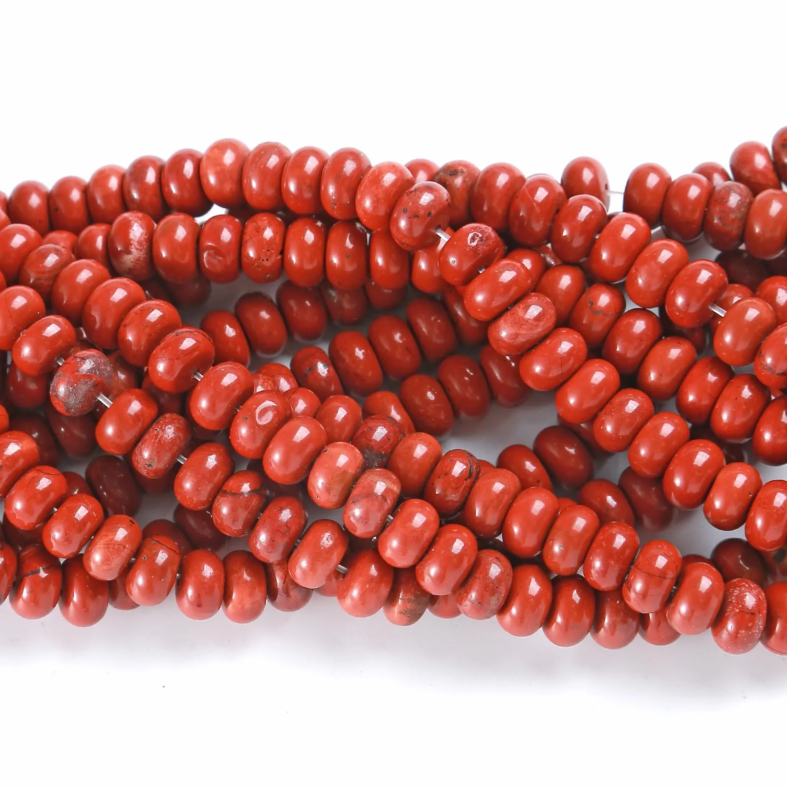 ZXYMLZI 76pcs 5x8mm Chinese Red Jasper Natural Stone Rondelle Abacus Disk Beads for Jewelry Making - immagine 2