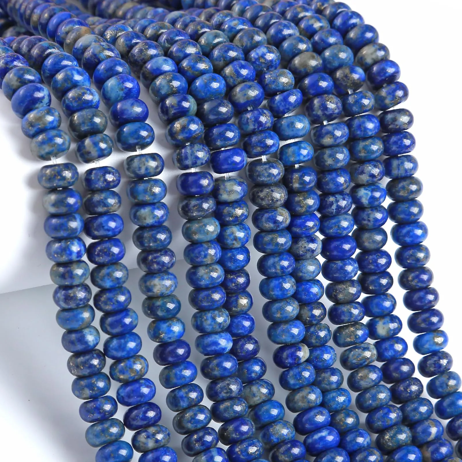 ZXYMLZI 76pcs 5x8mm Natural Lapis Lazuli Rondelle Abacus Disk Beads for Jewelry Making - immagine 1