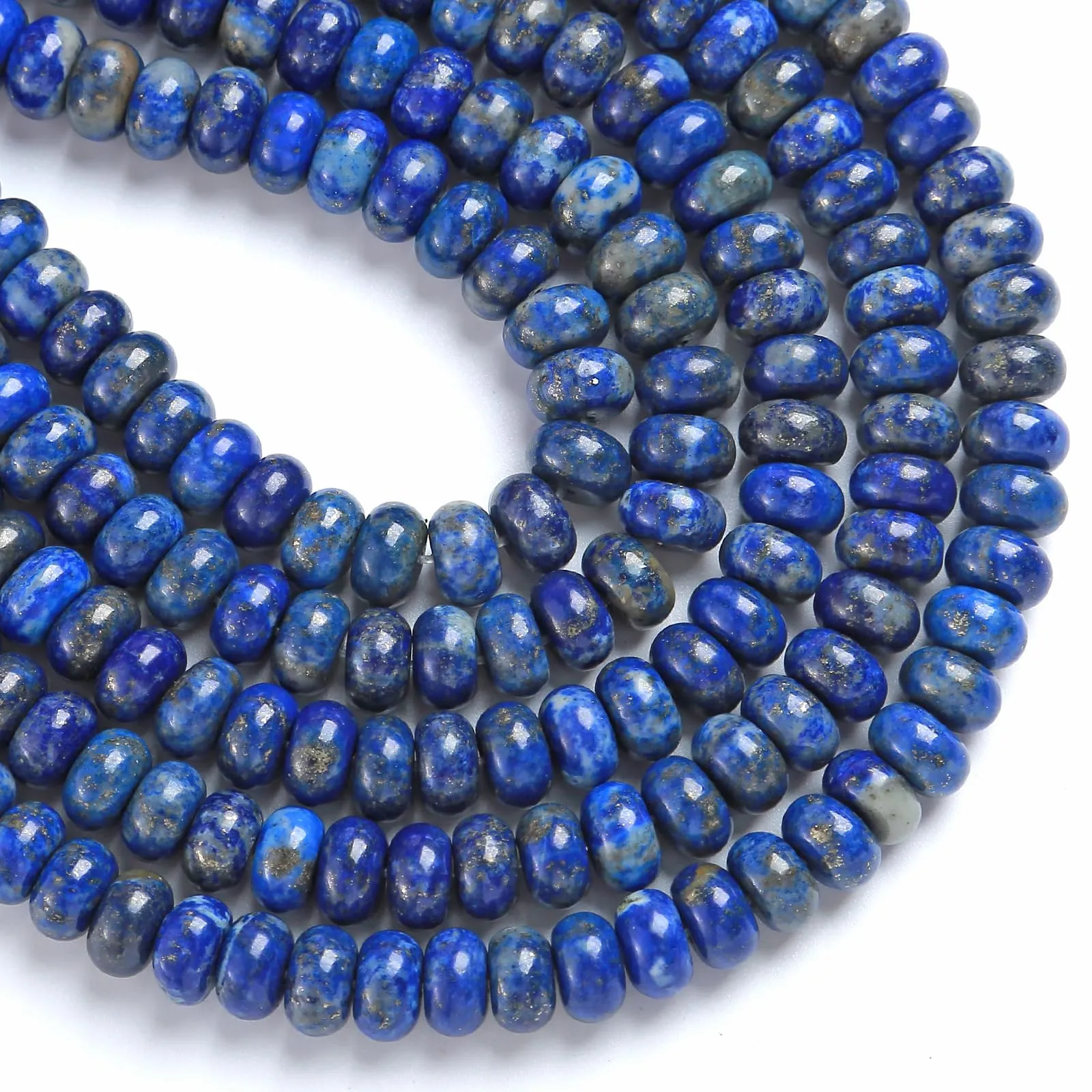ZXYMLZI 76pcs 5x8mm Natural Lapis Lazuli Rondelle Abacus Disk Beads for Jewelry Making - immagine 2