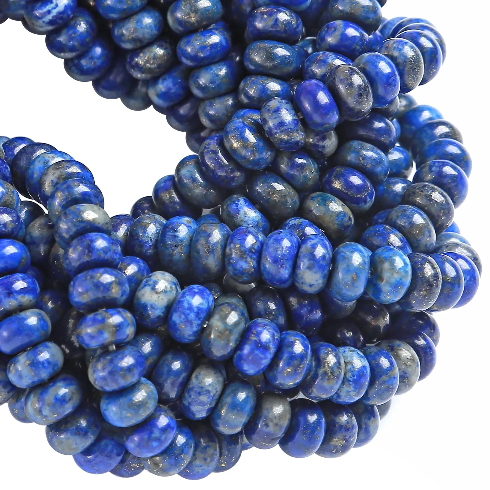 ZXYMLZI 76pcs 5x8mm Natural Lapis Lazuli Rondelle Abacus Disk Beads for Jewelry Making - immagine 3