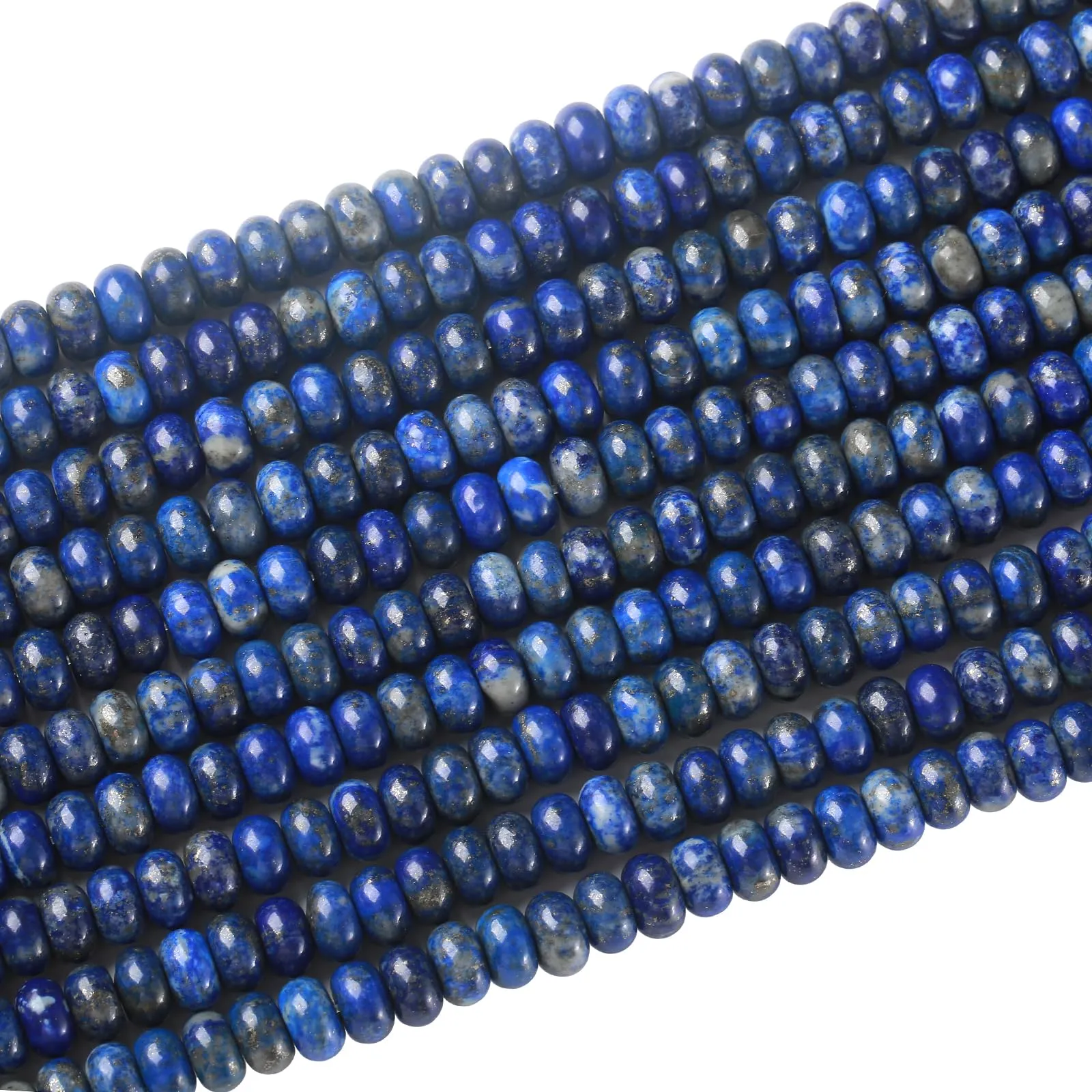 ZXYMLZI 76pcs 5x8mm Natural Lapis Lazuli Rondelle Abacus Disk Beads for Jewelry Making - immagine 4