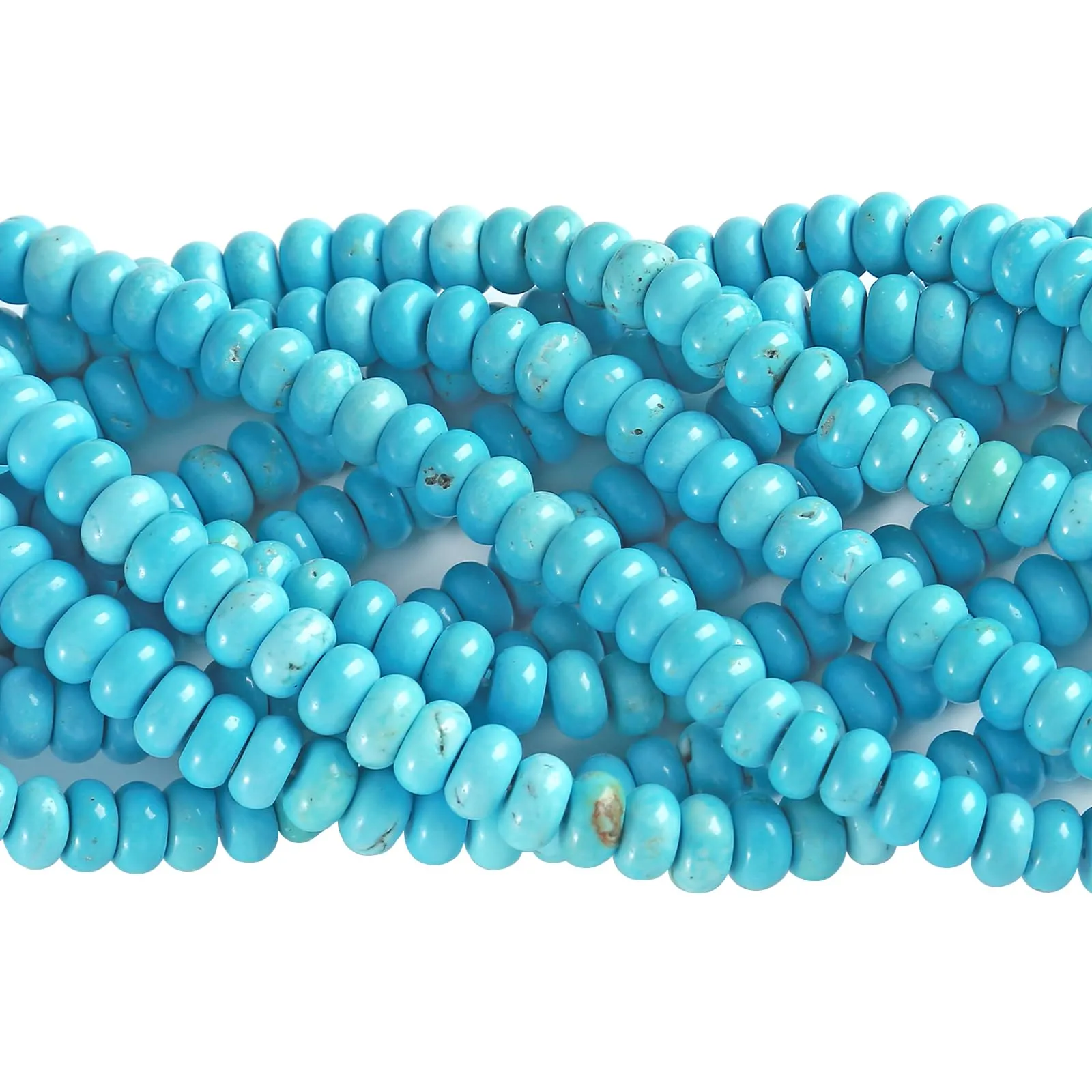 ZXYMLZI Perline Distanziatrici in Pietra Naturale Blu Turchese 5 x 8 mm, Disco di Abaco per Gioielli Fai da Te, 76 Pezzi - immagine 2