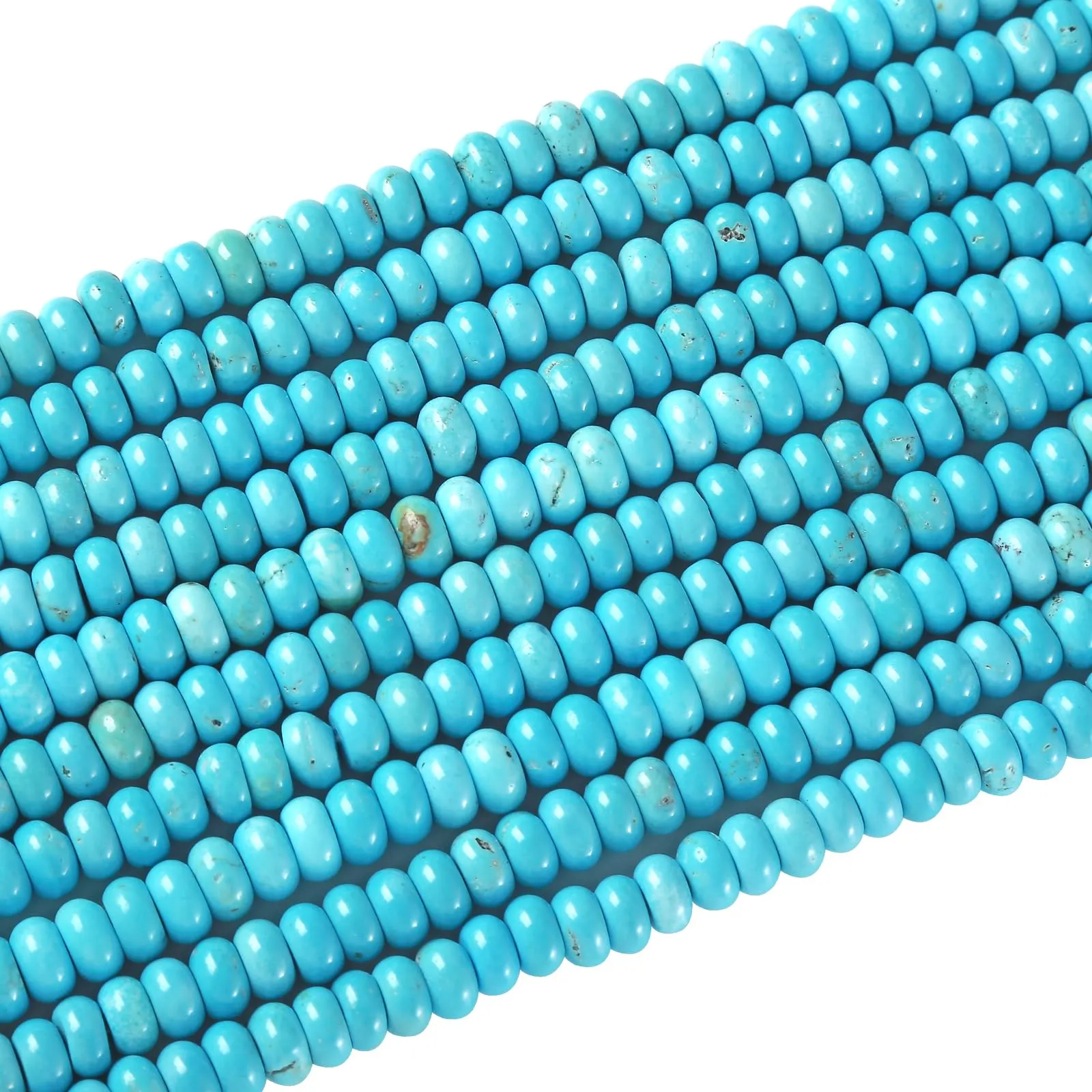 ZXYMLZI Perline Distanziatrici in Pietra Naturale Blu Turchese 5 x 8 mm, Disco di Abaco per Gioielli Fai da Te, 76 Pezzi - immagine 4