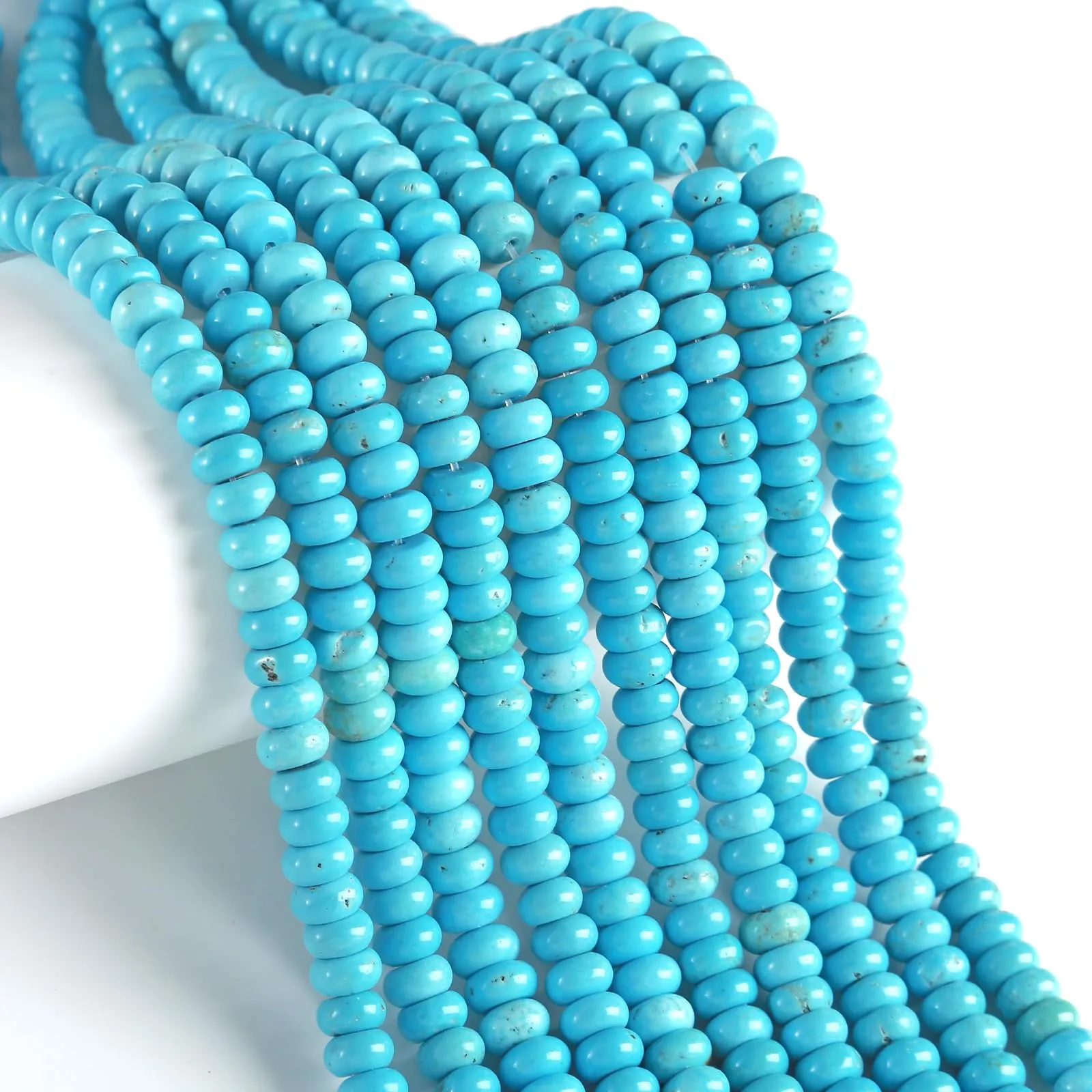 ZXYMLZI Perline Distanziatrici in Pietra Naturale Blu Turchese 5 x 8 mm, Disco di Abaco per Gioielli Fai da Te, 76 Pezzi - immagine 5