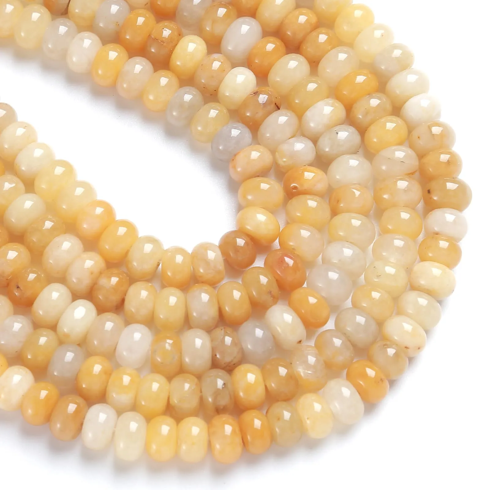 ZXYMLZI 76 Perline in Giada Avventurina Gialla, Disco Abaco 5 x 8 mm per Gioielli Fai da Te - immagine 2