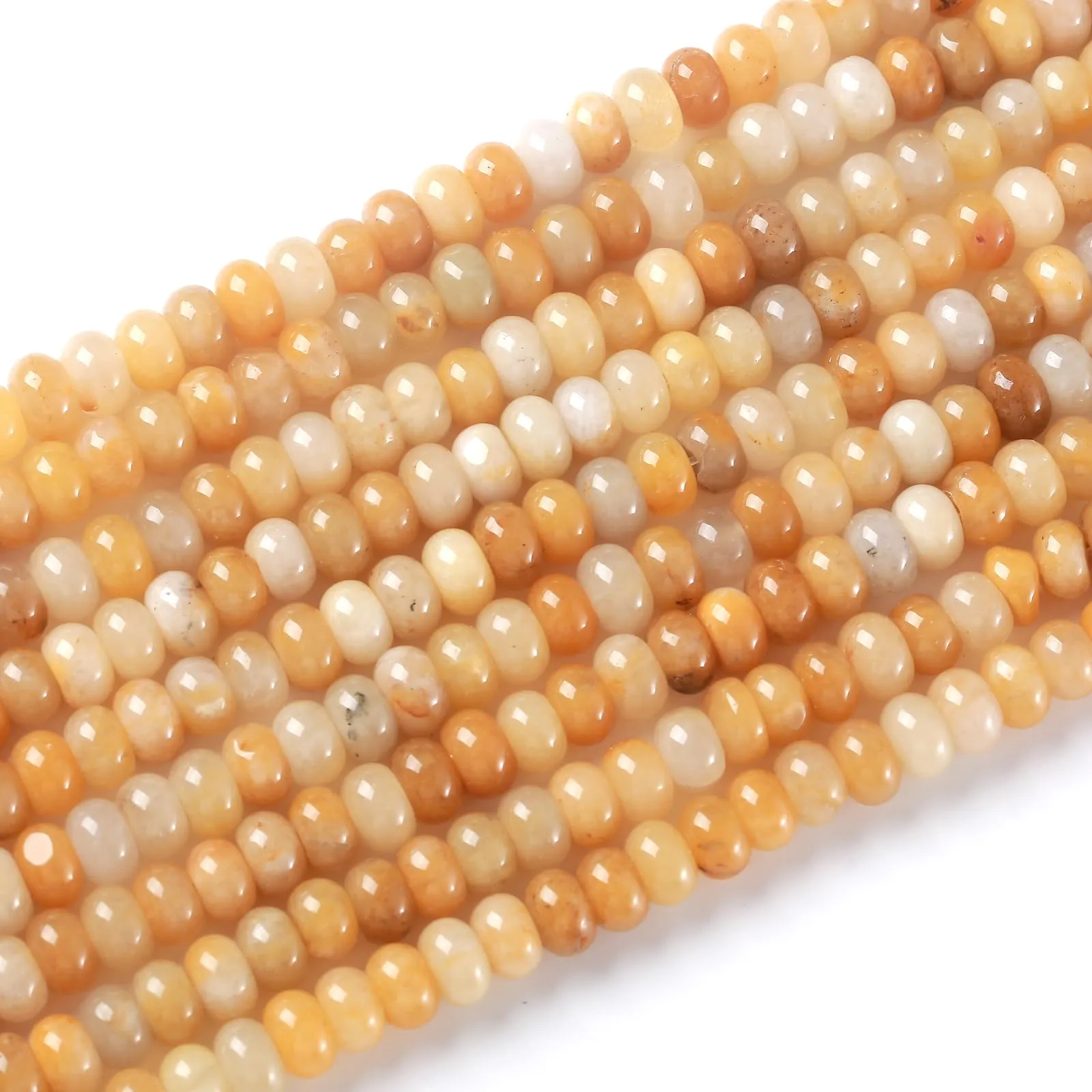 ZXYMLZI 76 Perline in Giada Avventurina Gialla, Disco Abaco 5 x 8 mm per Gioielli Fai da Te - immagine 3
