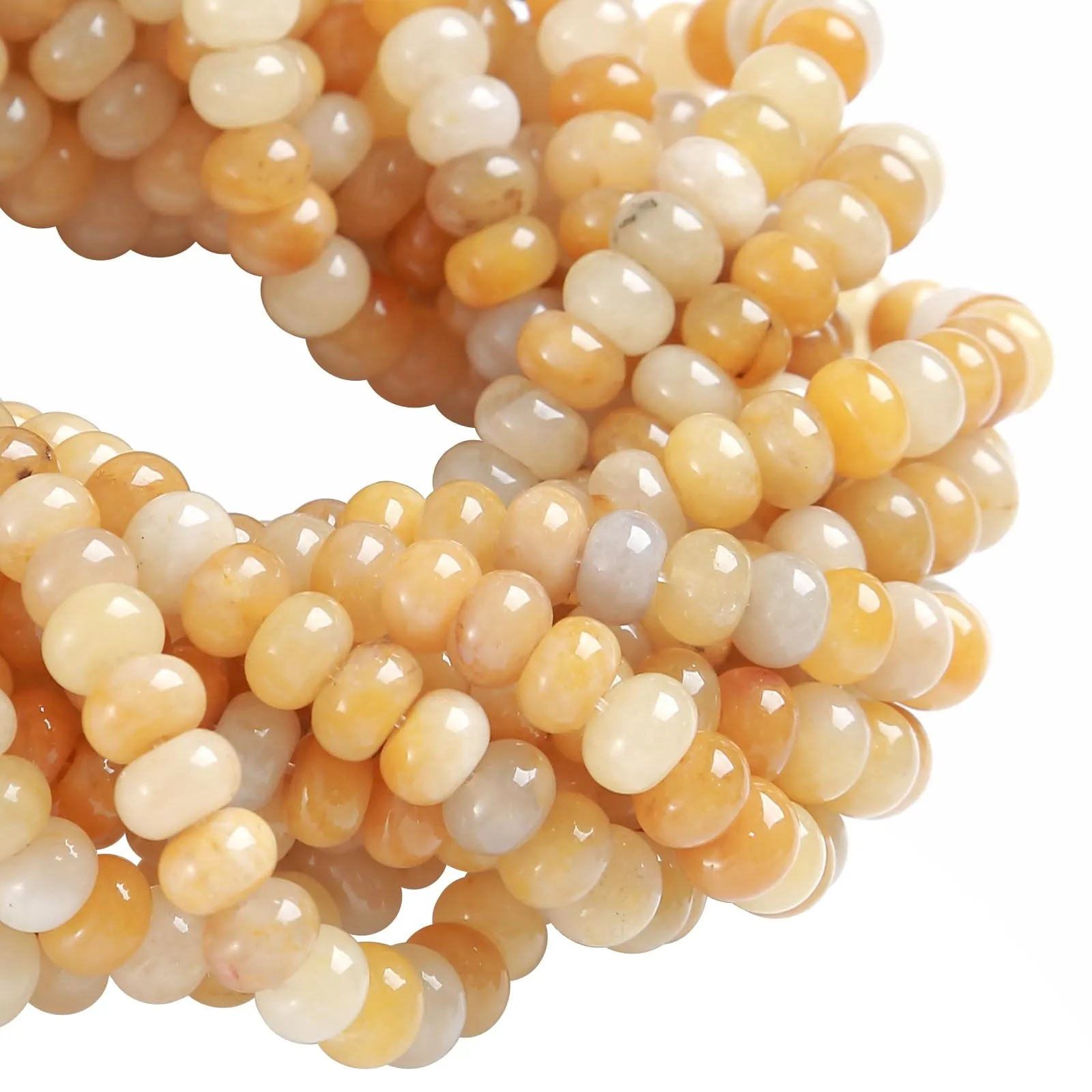 ZXYMLZI 76 Perline in Giada Avventurina Gialla, Disco Abaco 5 x 8 mm per Gioielli Fai da Te - immagine 4