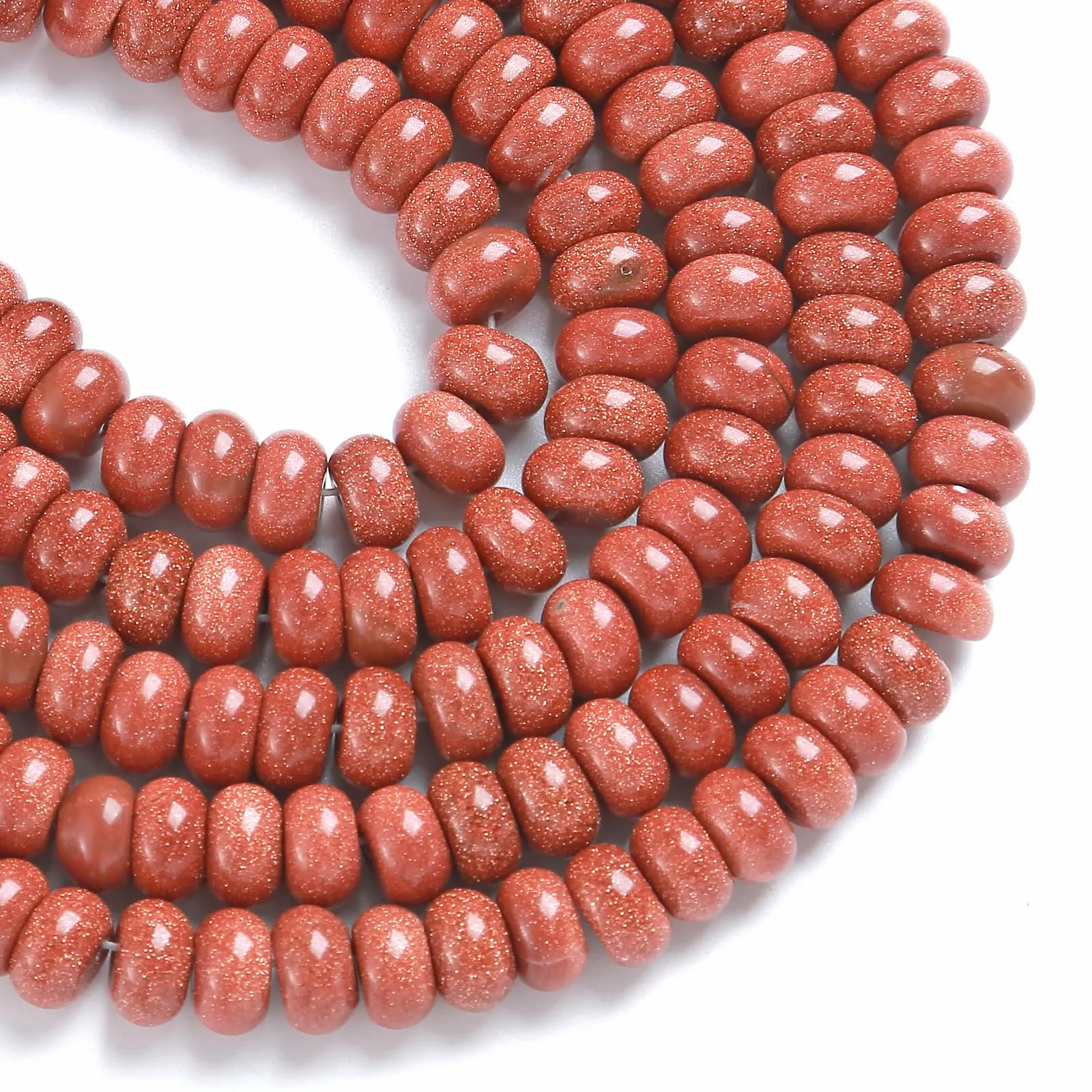 ZXYMLZI Gold Sandstone Natural Stone Rondelle Beads, 5x8mm Abacus Disk, 76 Pieces - immagine 2