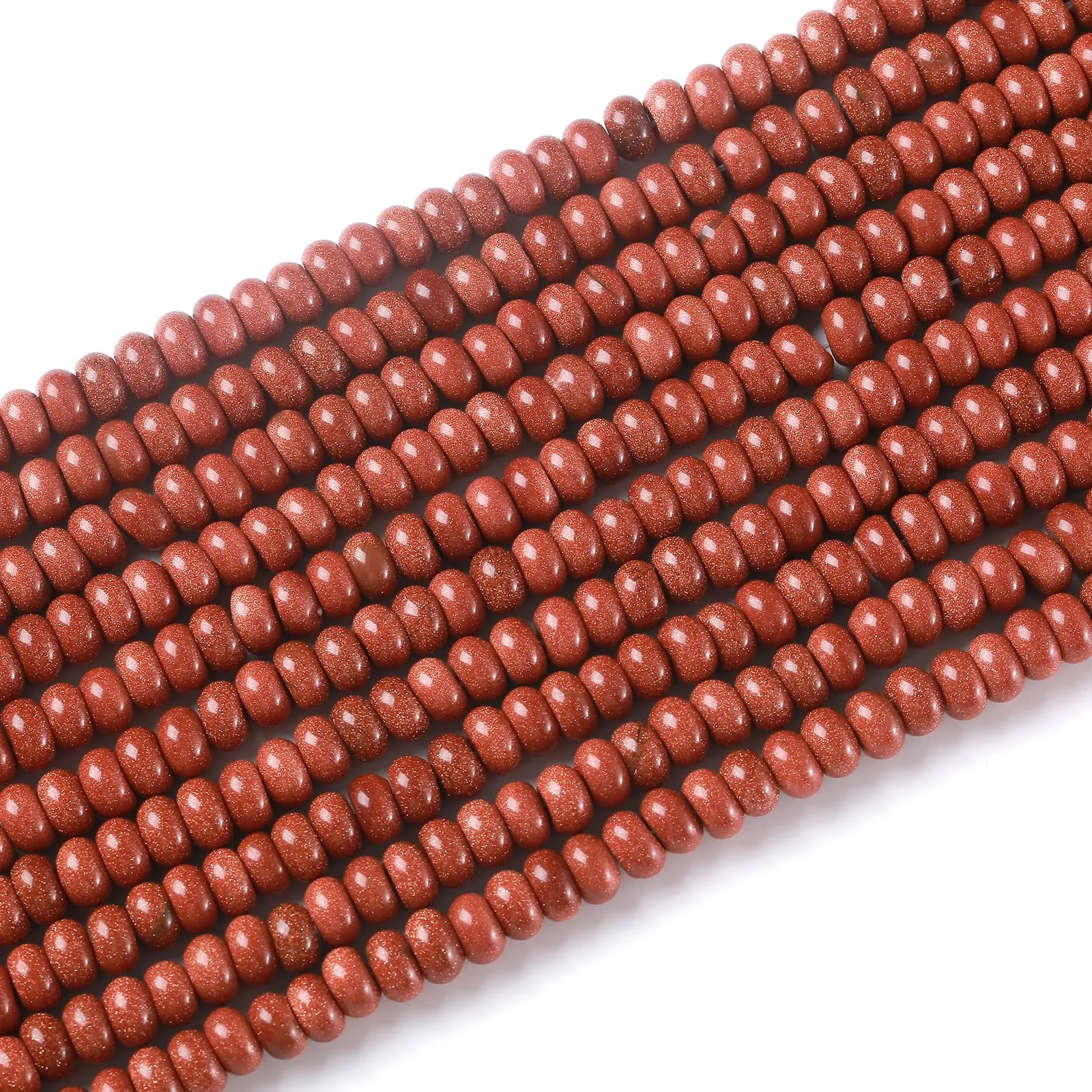 ZXYMLZI Gold Sandstone Natural Stone Rondelle Beads, 5x8mm Abacus Disk, 76 Pieces - immagine 4
