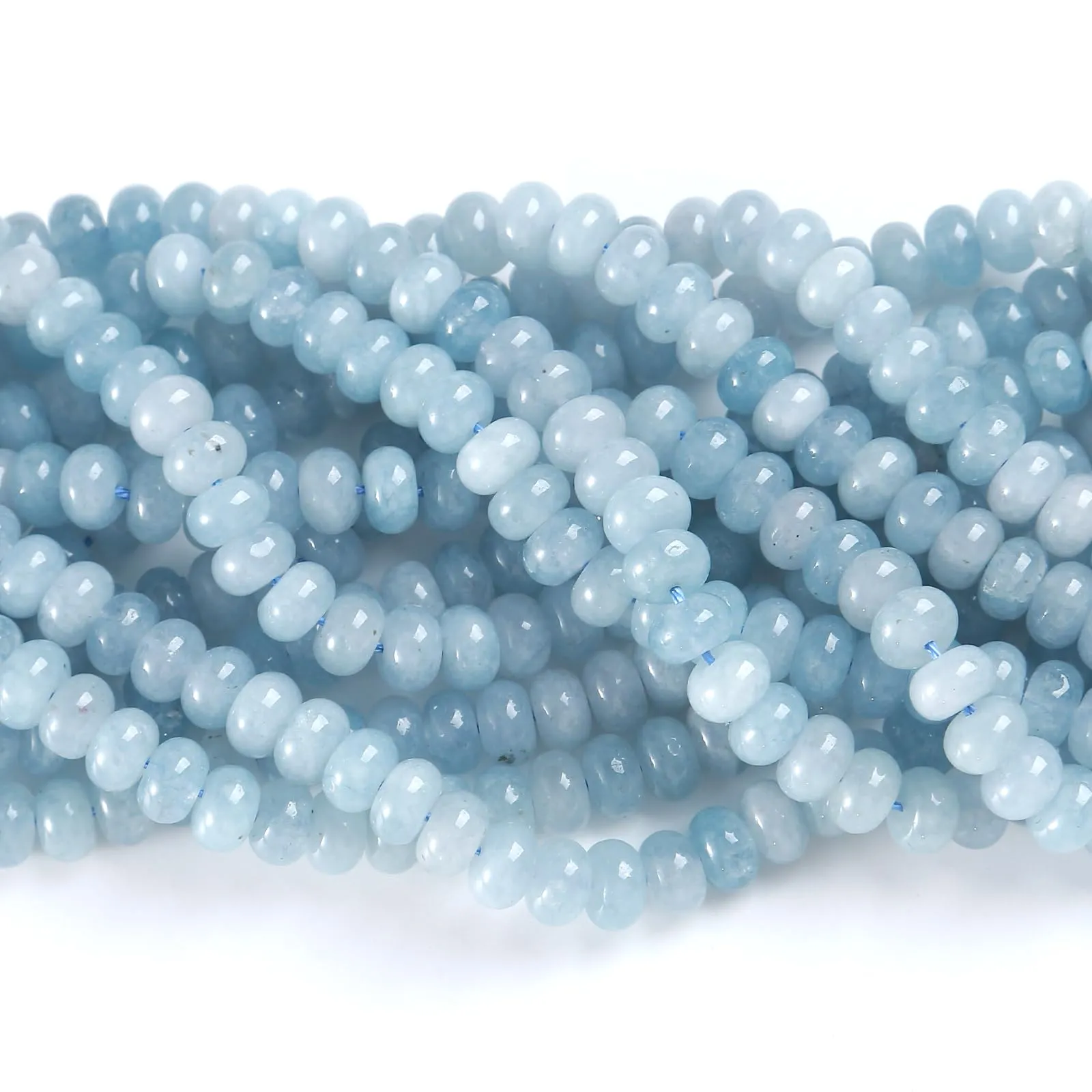 ZXYMLZI Perline in Acquamarina Naturale, 5 x 8 mm, 76 Pezzi - immagine 2
