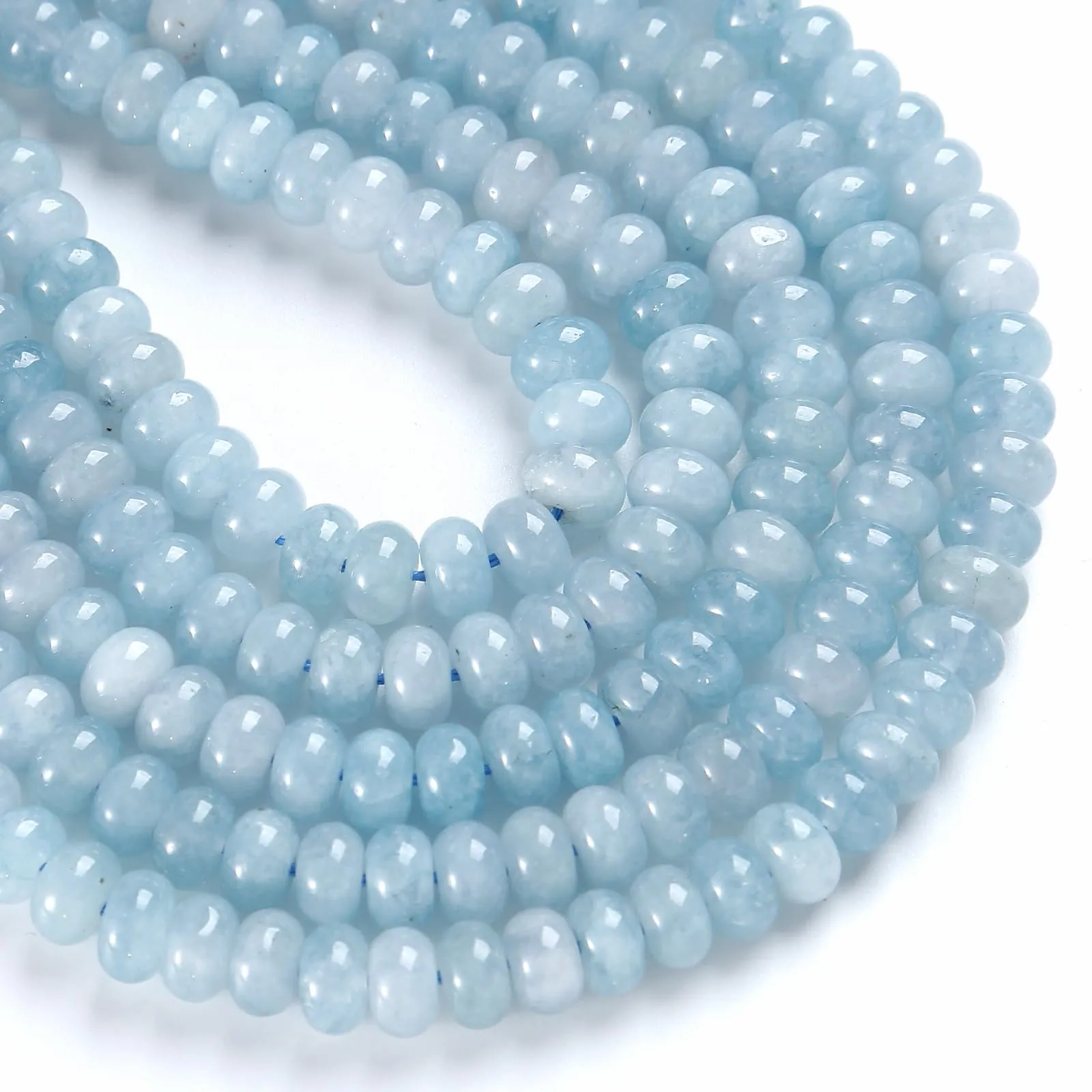 ZXYMLZI Perline in Acquamarina Naturale, 5 x 8 mm, 76 Pezzi - immagine 3