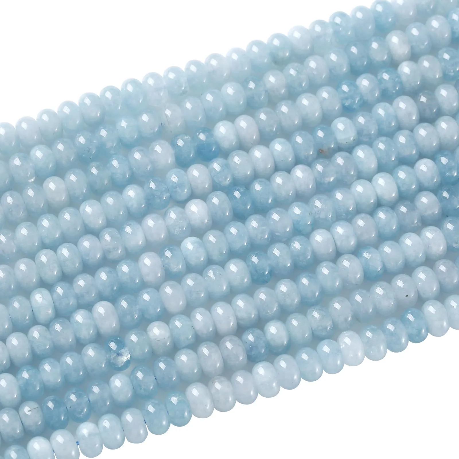 ZXYMLZI Perline in Acquamarina Naturale, 5 x 8 mm, 76 Pezzi - immagine 4