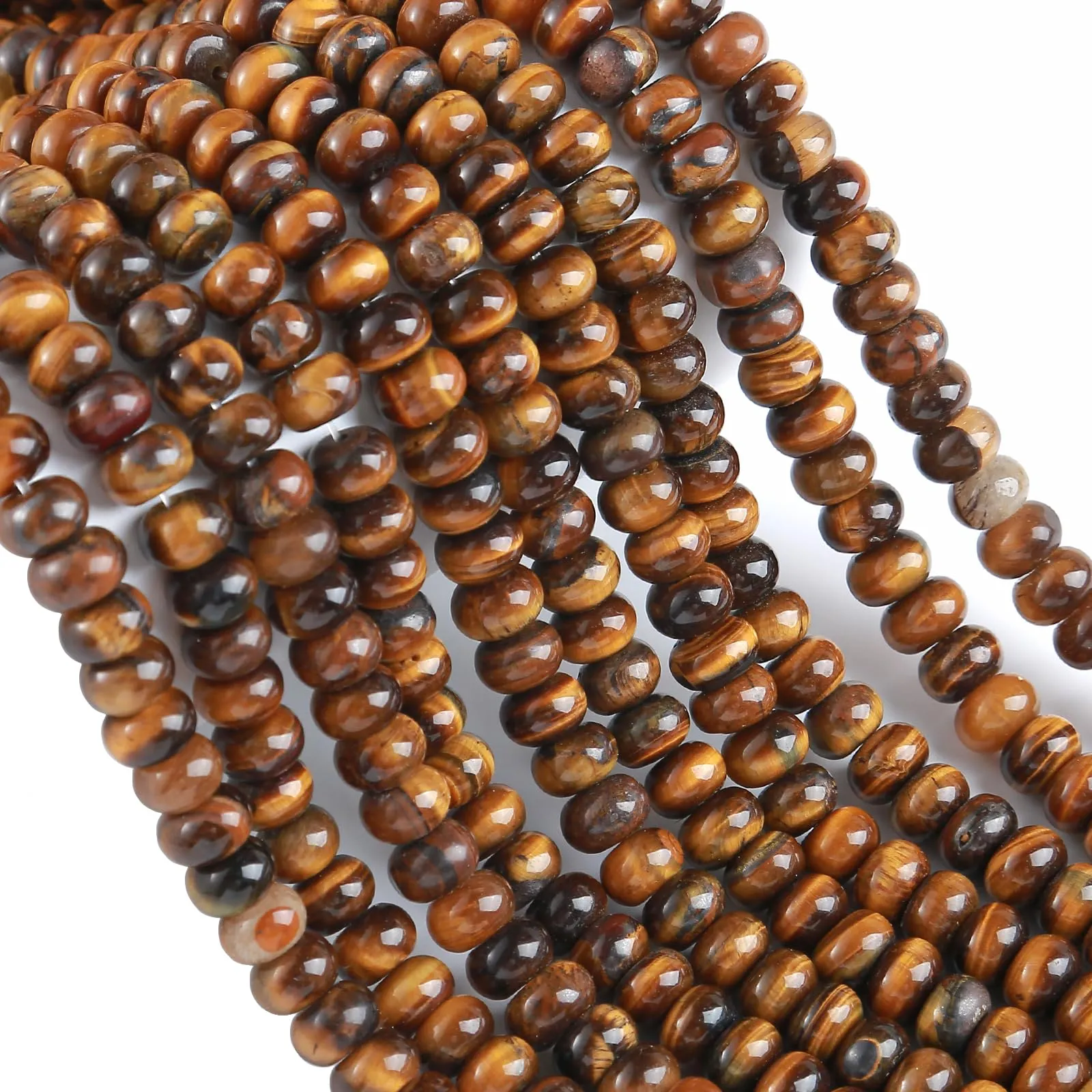 ZXYMLZI 76 Perline in Pietra Naturale Occhio di Tigre, 5 x 8 mm - immagine 1