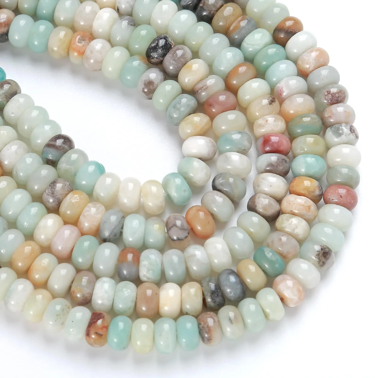 ZXYMLZI 76 Perline in Pietra Naturale Amazzonite a Forma di Fiore, 5 x 8 mm - immagine 3