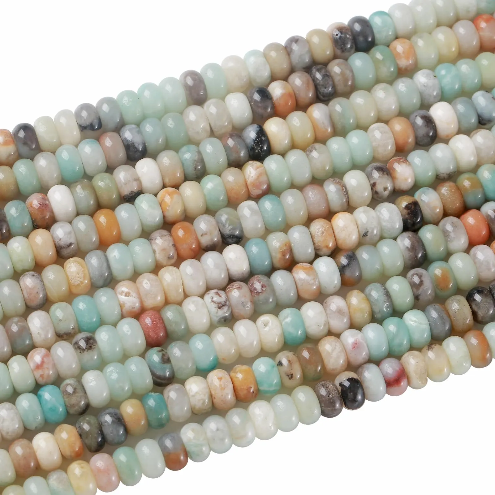 ZXYMLZI 76 Perline in Pietra Naturale Amazzonite a Forma di Fiore, 5 x 8 mm - immagine 4