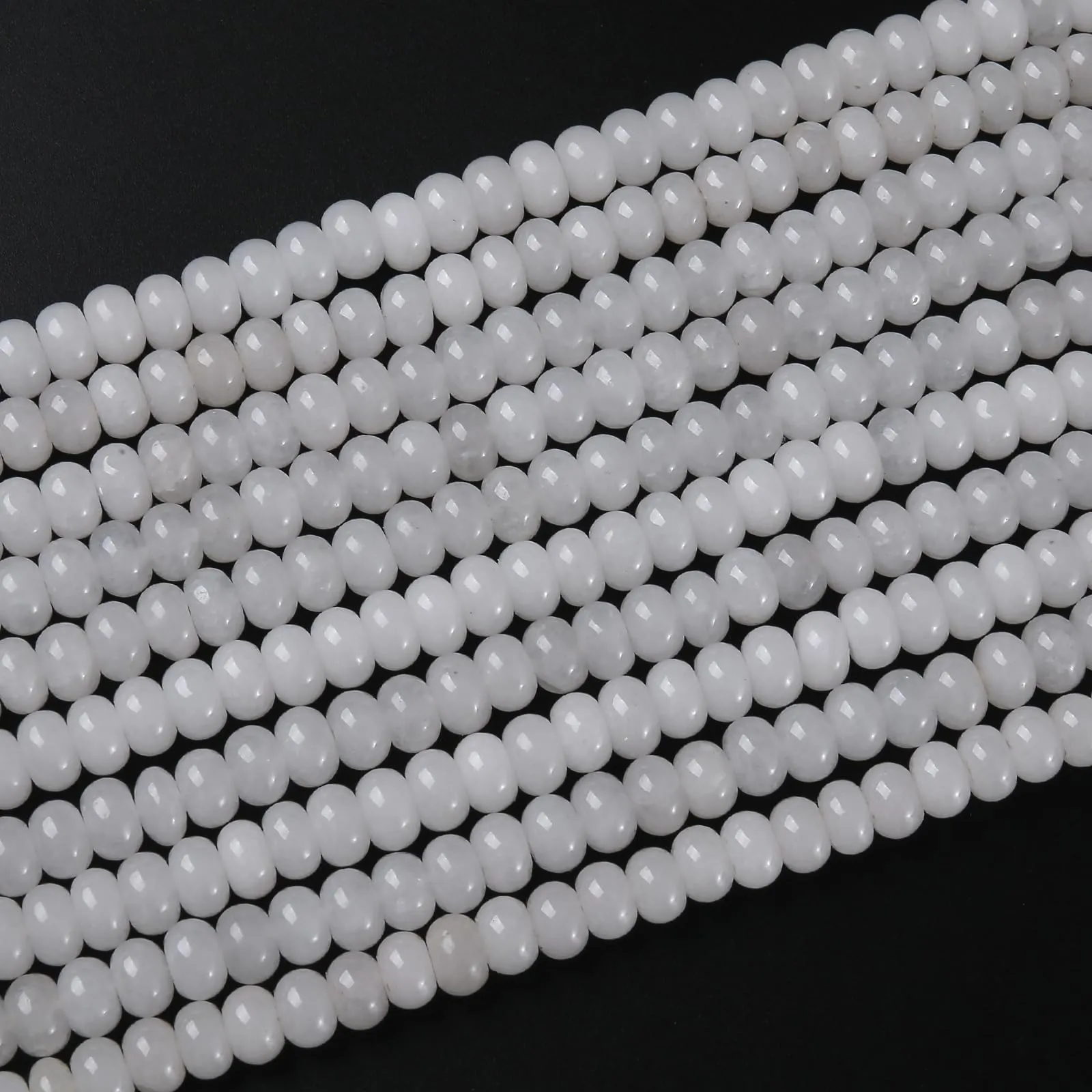 ZXYMLZI Perline in Giada Bianca Naturale, 5 x 8 mm, 76 Pezzi - immagine 4