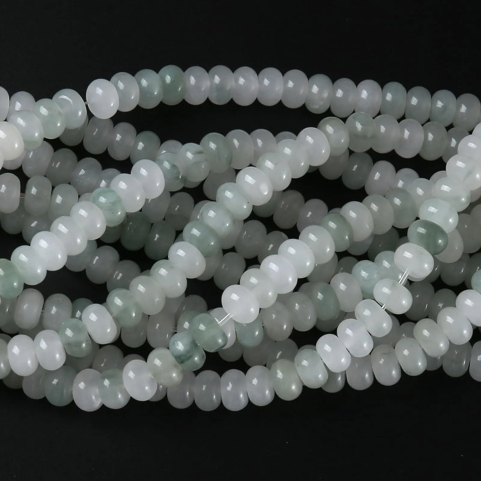 ZXYMLZI Perline Distanziali in Giada Verde Naturale, 5 x 8 mm, 76 Pezzi - immagine 2