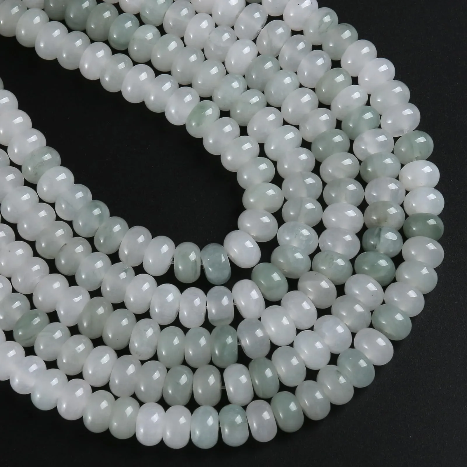 ZXYMLZI Perline Distanziali in Giada Verde Naturale, 5 x 8 mm, 76 Pezzi - immagine 3