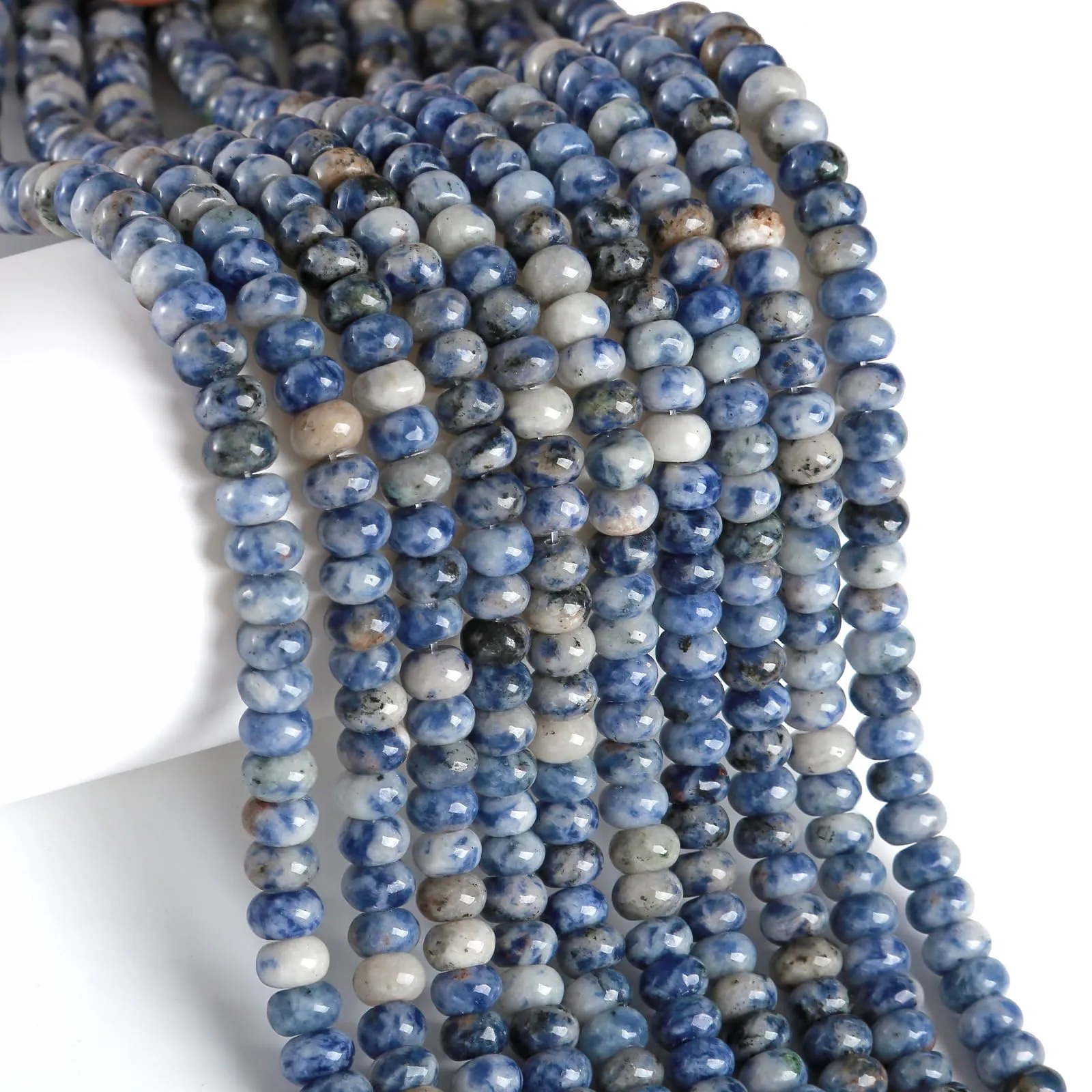 ZXYMLZI Perline Distanziatrici in Sodalite Blu, 5 x 8 mm, 76 Pezzi - immagine 3