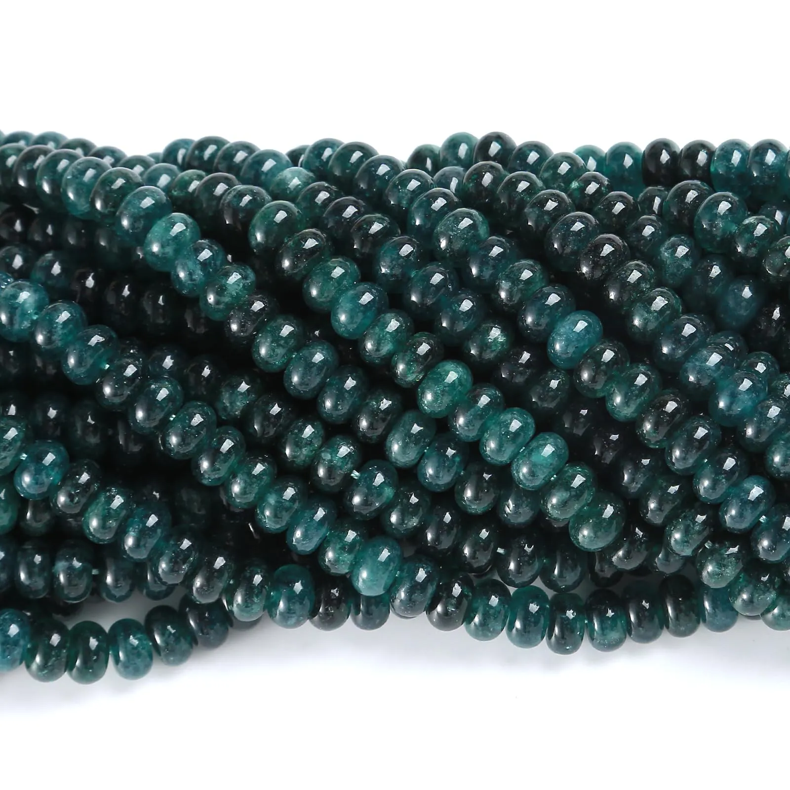 ZXYMLZI 76 Perline di Giada Blu Scuro a Disco, 5 x 8 mm - immagine 2