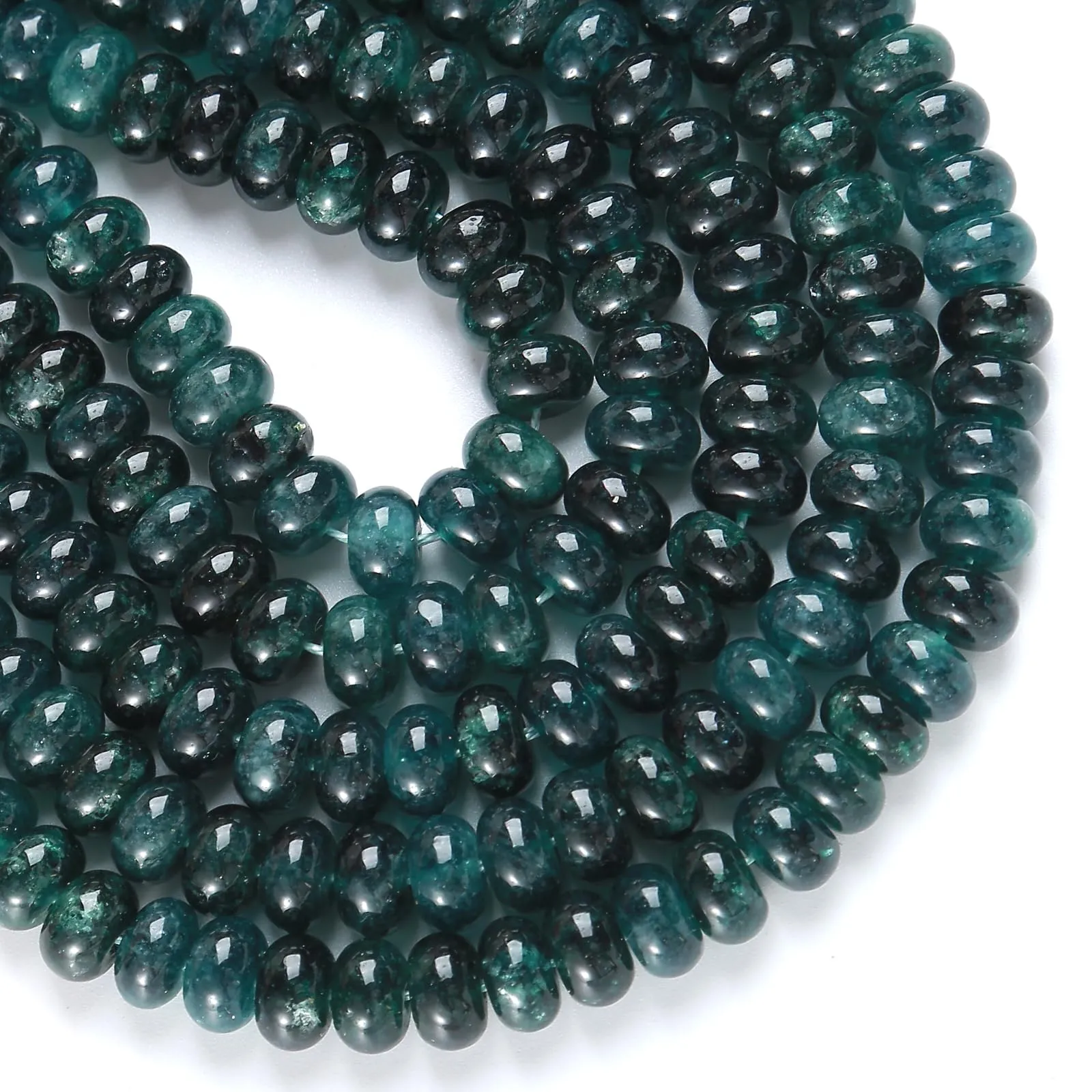 ZXYMLZI 76 Perline di Giada Blu Scuro a Disco, 5 x 8 mm - immagine 3