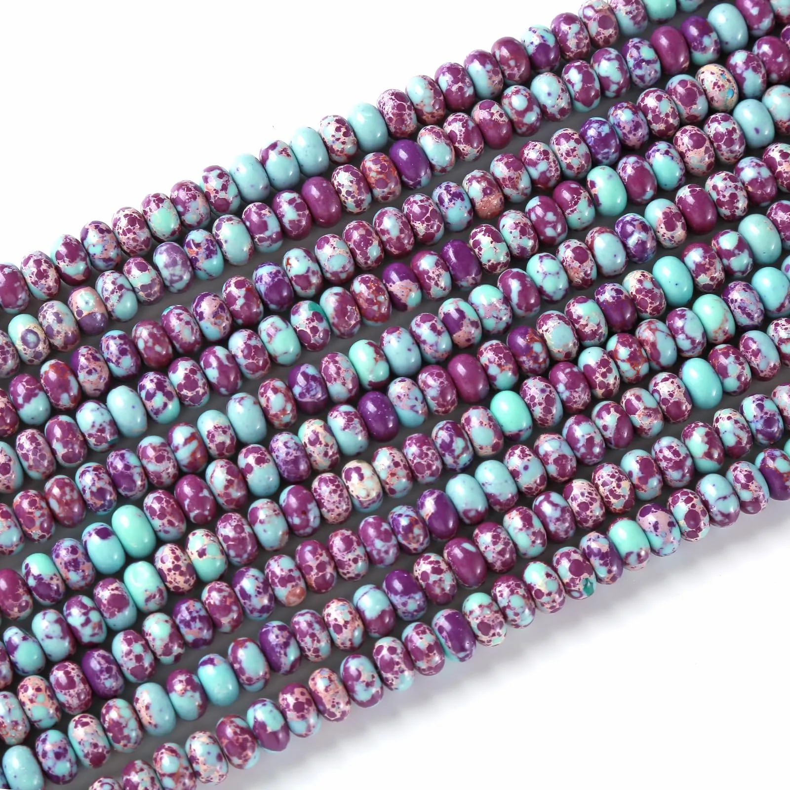 ZXYMLZI Diaspro Imperiale Galaxy Sea, 76 Perline Distanziatrici in Pietra Naturale 5x8 mm - immagine 4