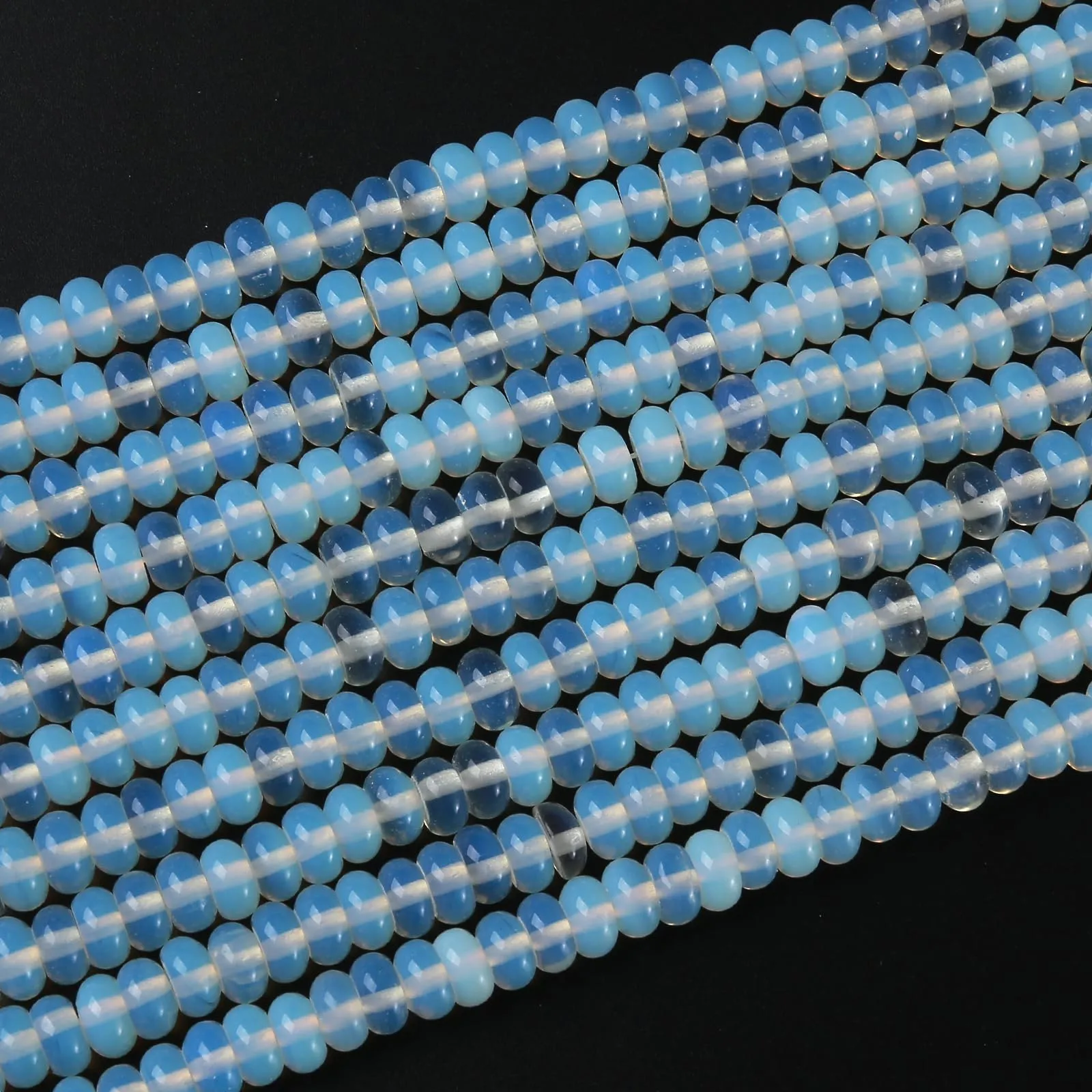 ZXYMLZI Perline in Pietra Naturale Opale Bianca, 5 x 8 mm, 76 Pezzi - immagine 2