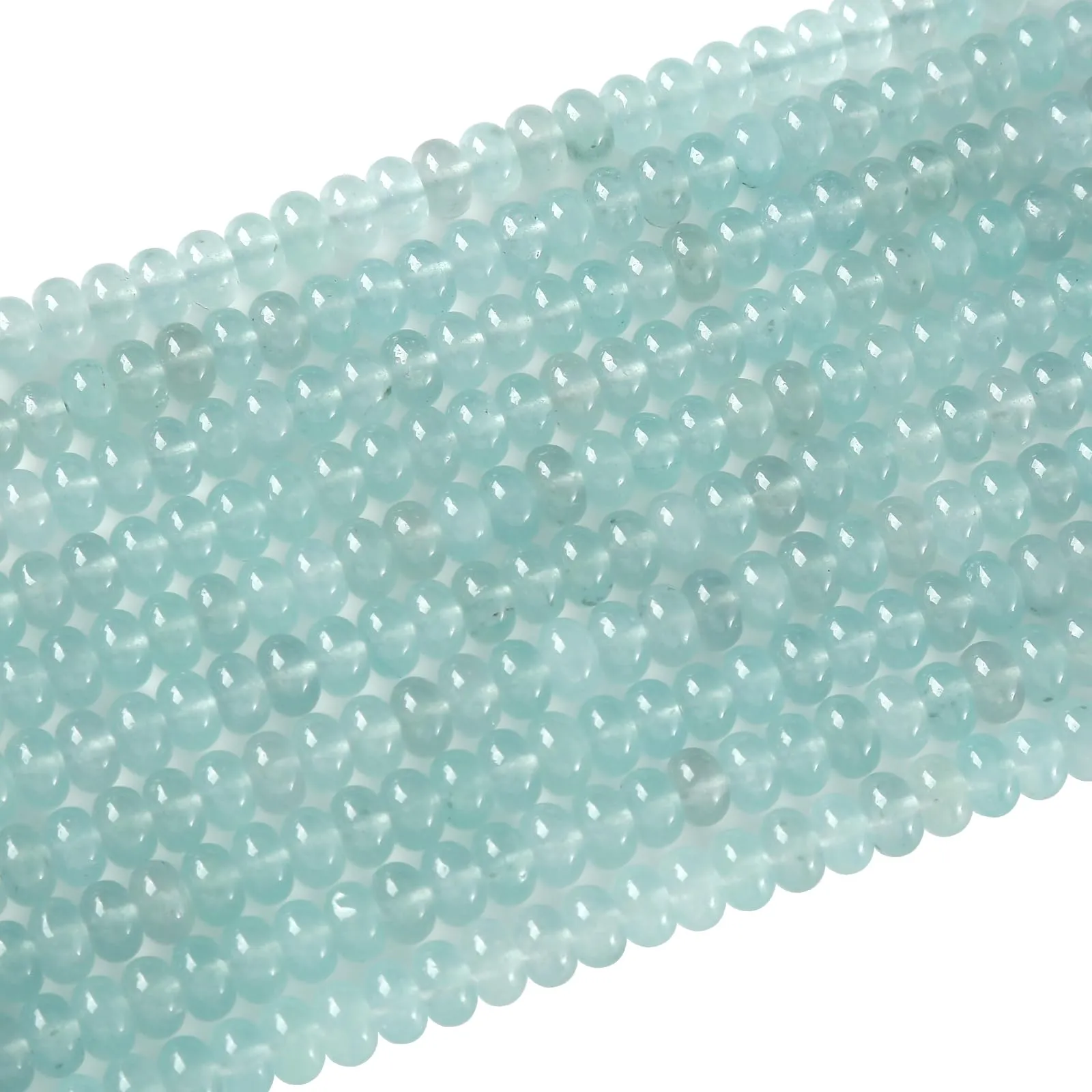 ZXYMLZI 76 Perline Distanziatrici in Pietra Acquamarina Blu Chiaro Naturale, 5 x 8 mm - immagine 4