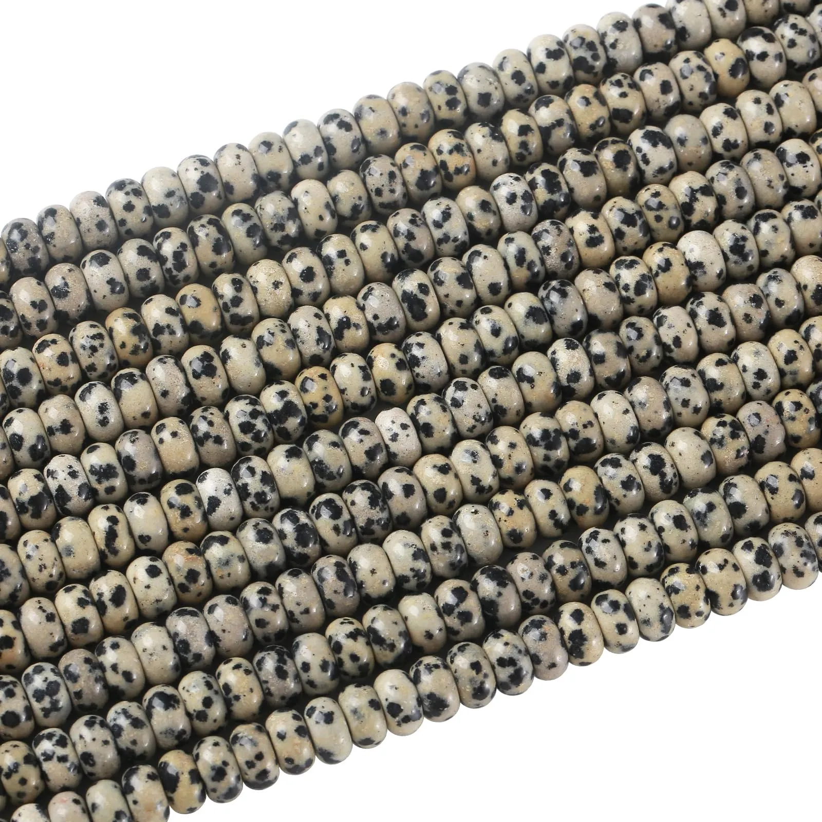 ZXYMLZI Perline in Diaspro Dalmata Naturale, 5 x 8 mm, 76 Pezzi - immagine 4