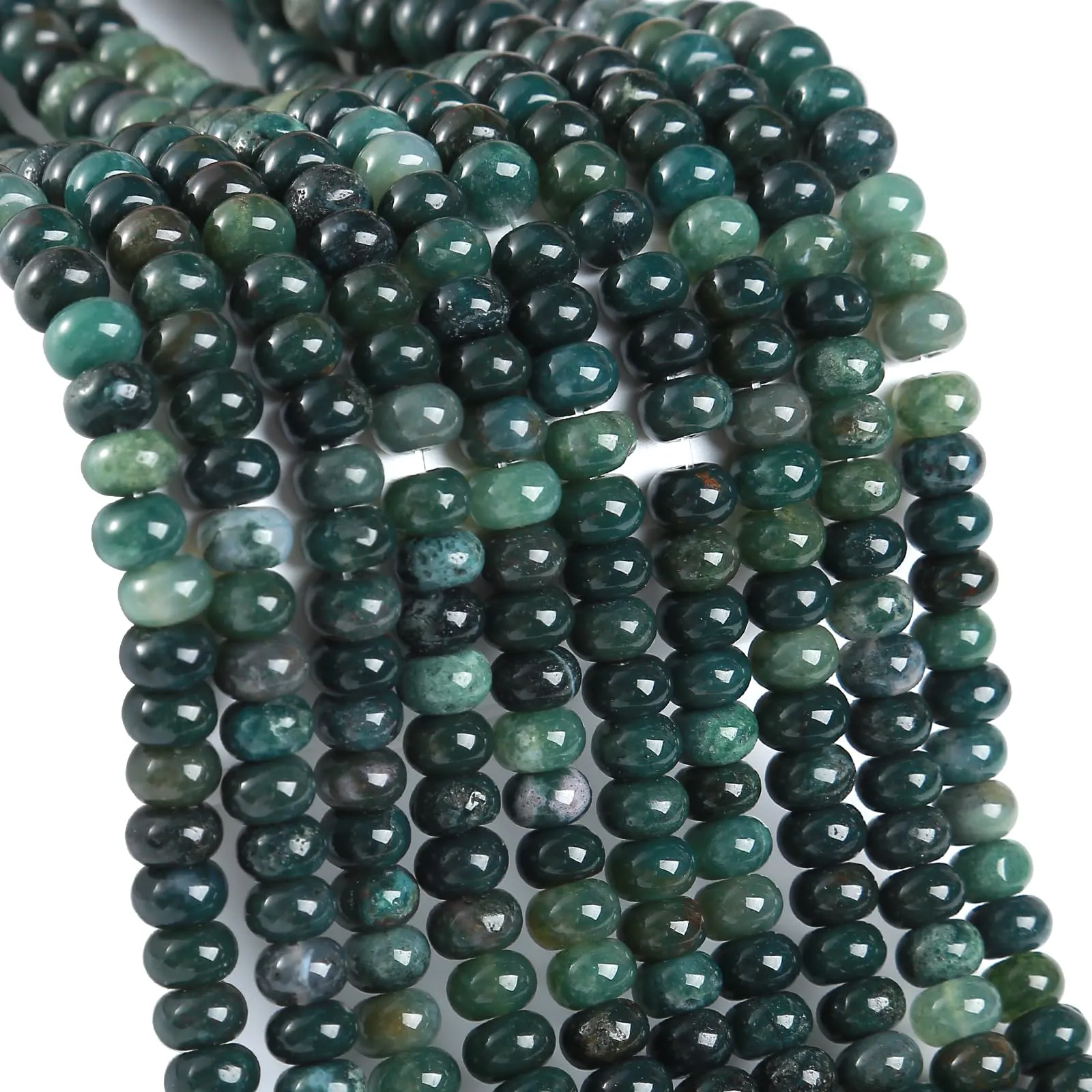 ZXYMLZI 76 Perline Distanziatrici in Agata Muschiata Naturale, 5 x 8 mm - immagine 1