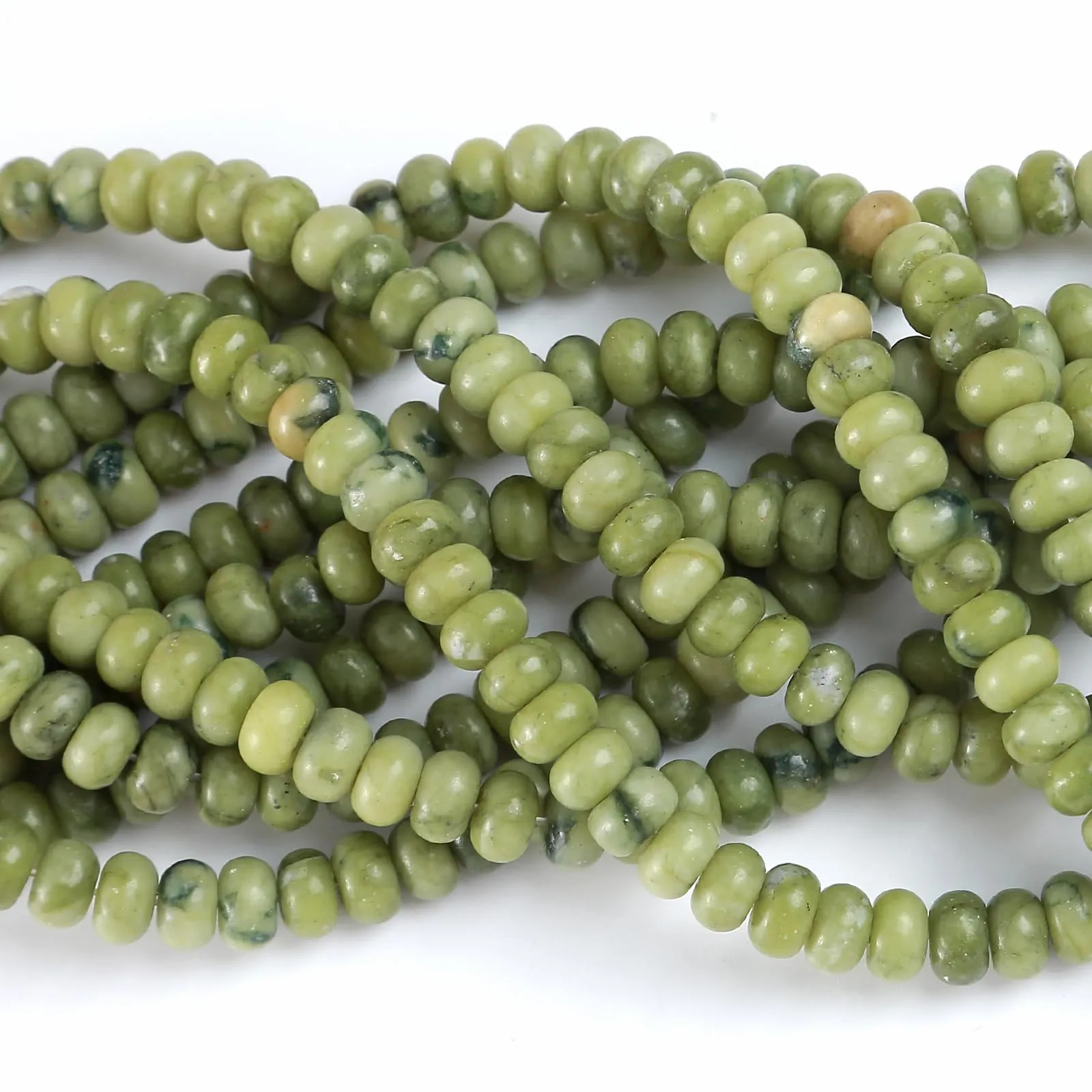 ZXYMLZI Perline in Giada Verde Cinese, 5 x 8 mm, 76 pezzi - immagine 2