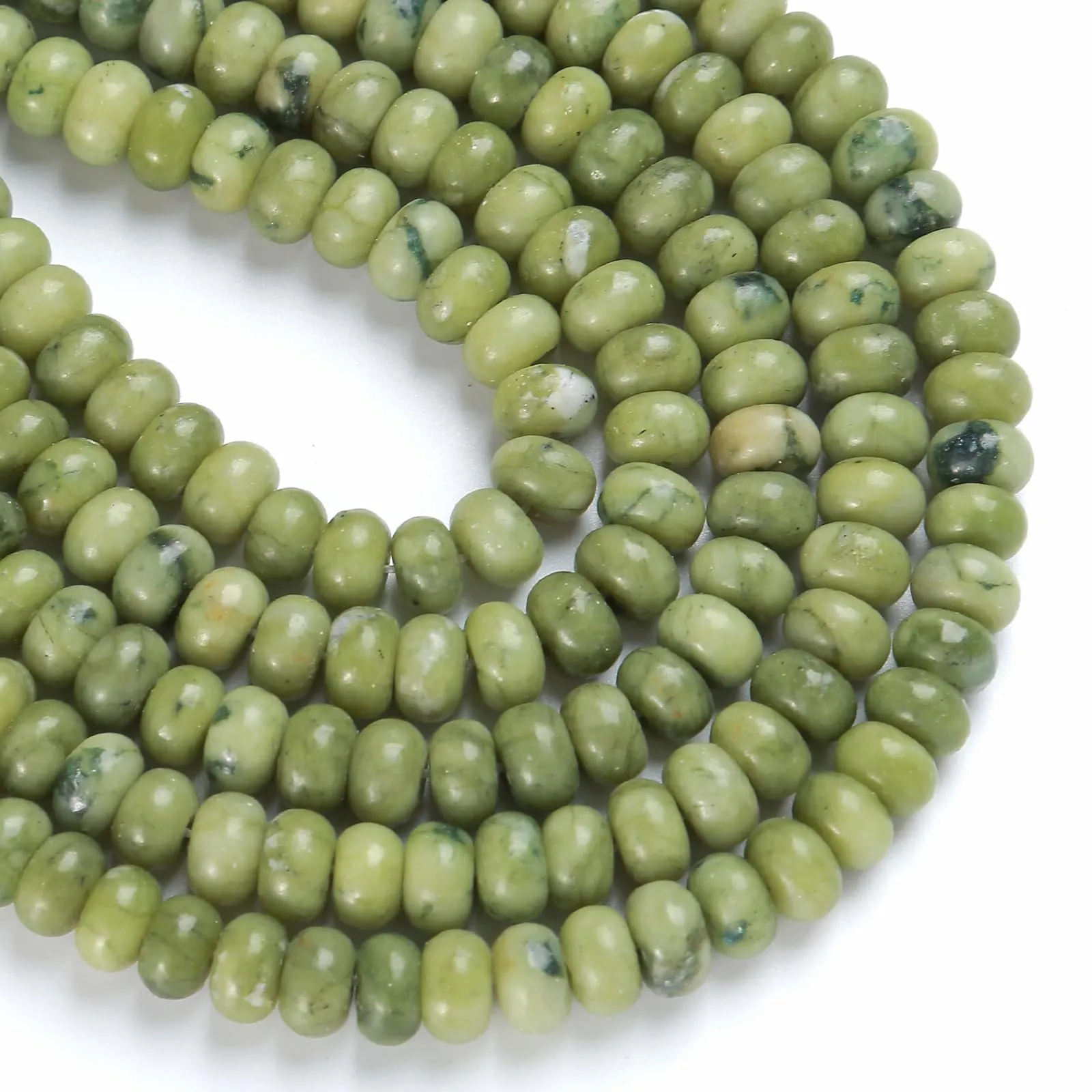 ZXYMLZI Perline in Giada Verde Cinese, 5 x 8 mm, 76 pezzi - immagine 3