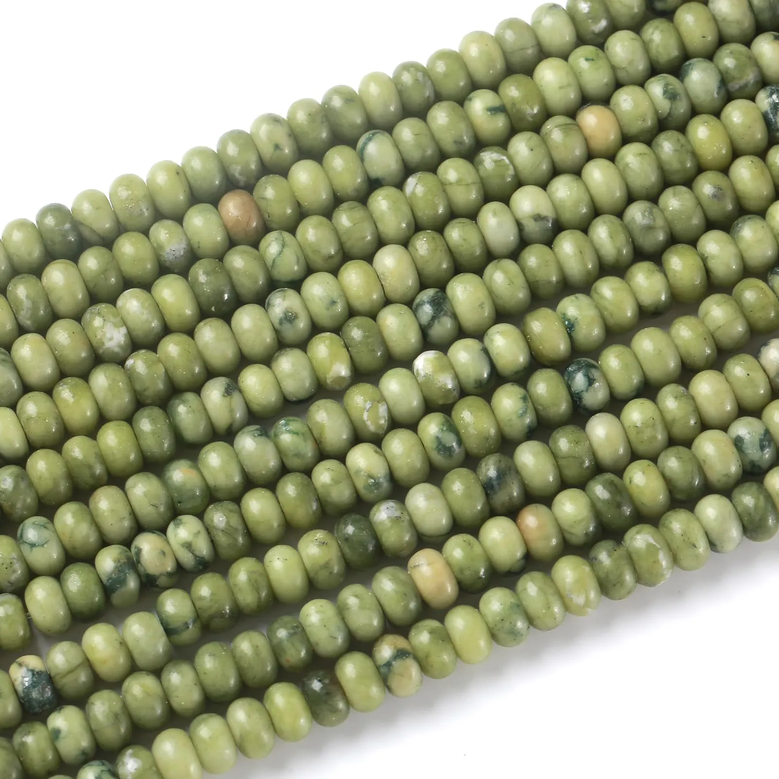 ZXYMLZI Perline in Giada Verde Cinese, 5 x 8 mm, 76 pezzi - immagine 4