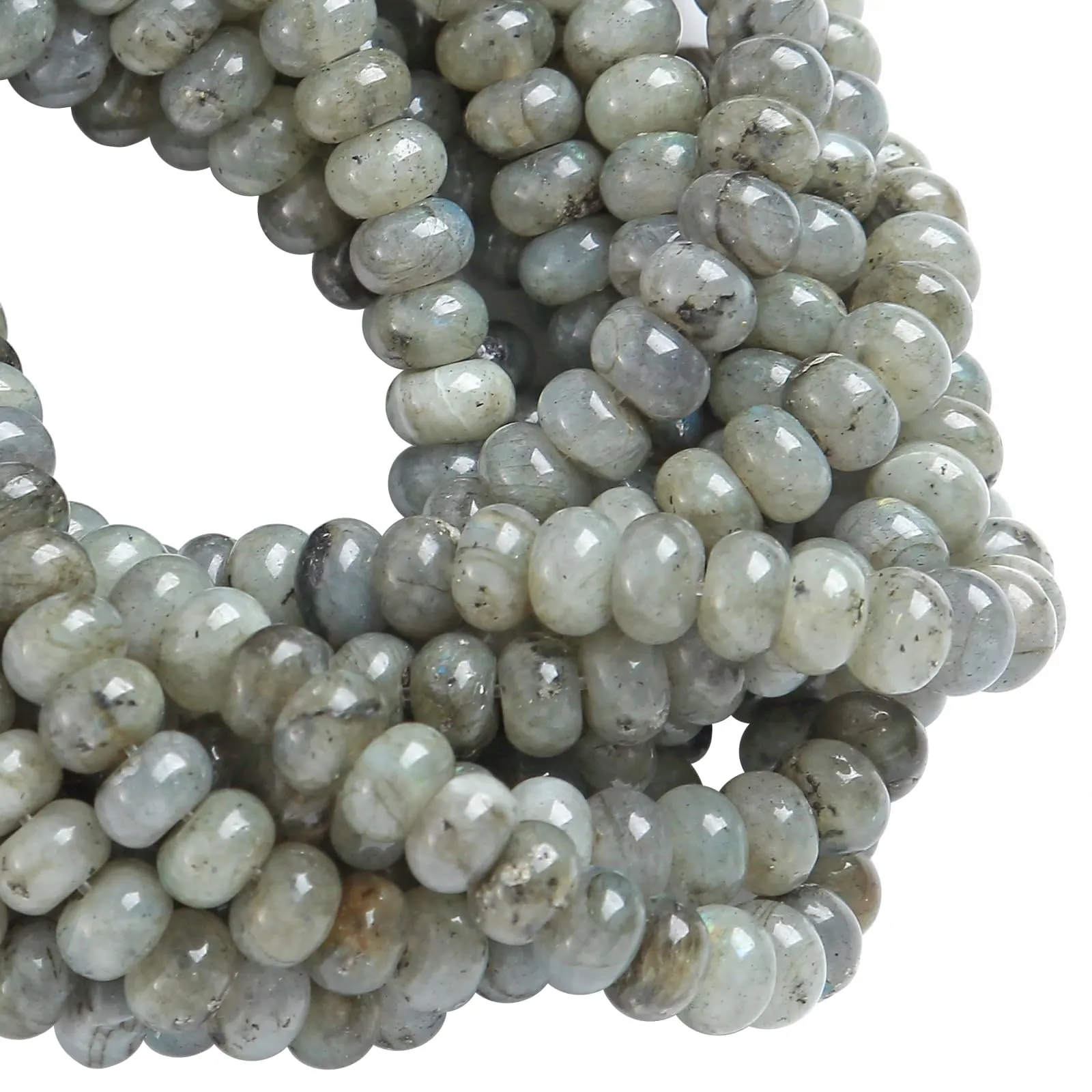 ZXYMLZI Perline in Labradorite Grigia, 5x8 mm, 76 Pezzi - immagine 3