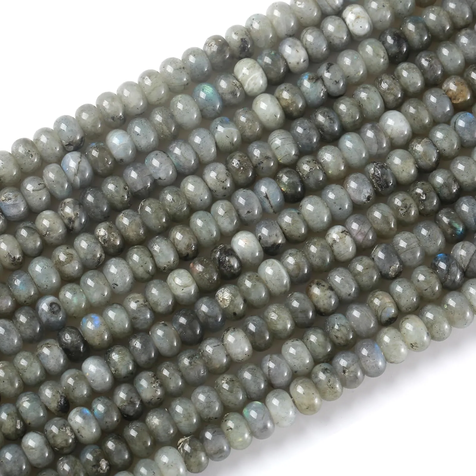 ZXYMLZI Perline in Labradorite Grigia, 5x8 mm, 76 Pezzi - immagine 4