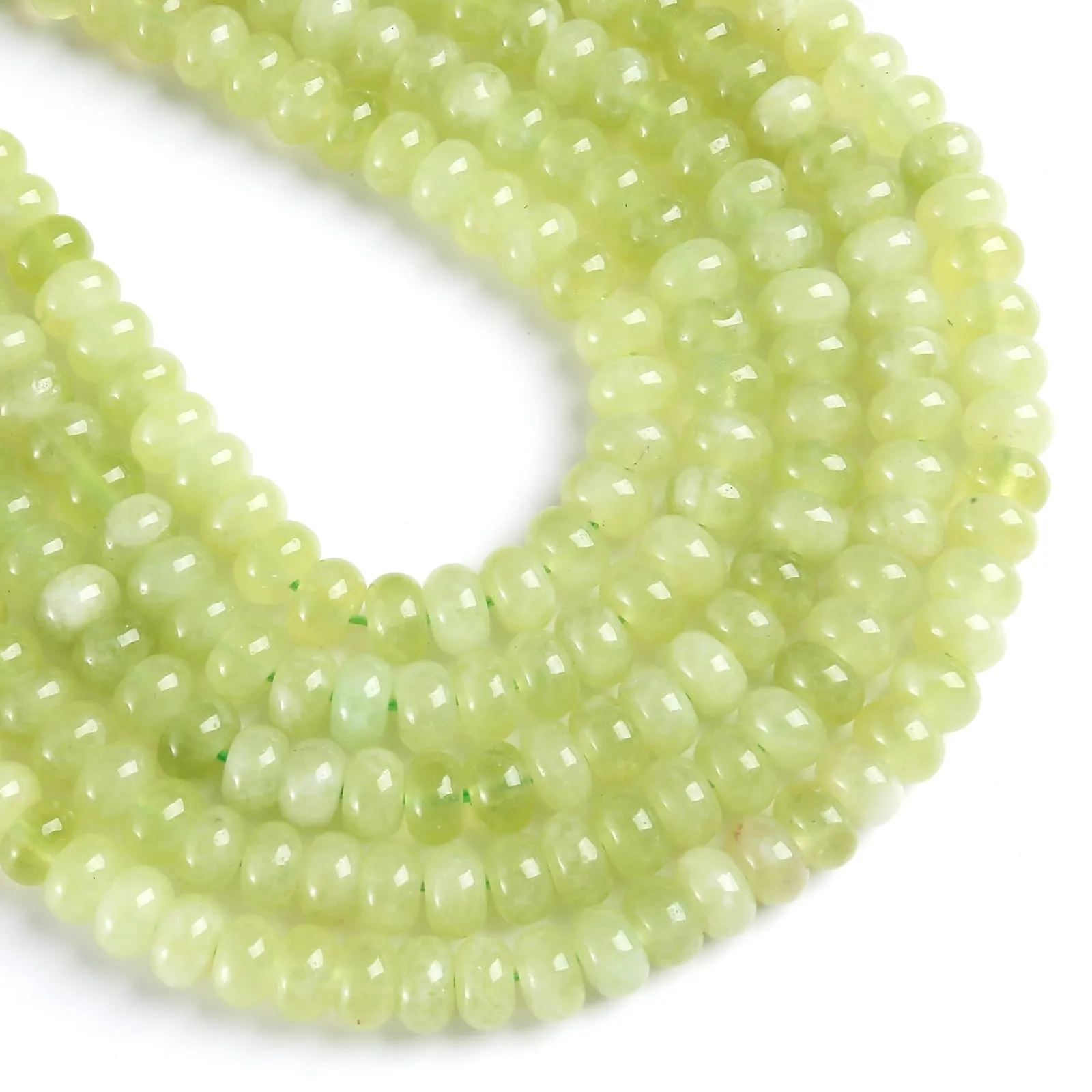 ZXYMLZI Perline Distanziatrici in Giada Verde Limone 5x8 mm, 76 Pezzi - immagine 1