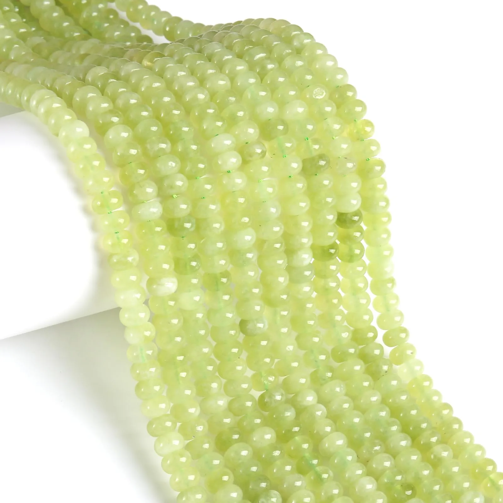 ZXYMLZI Perline Distanziatrici in Giada Verde Limone 5x8 mm, 76 Pezzi - immagine 2