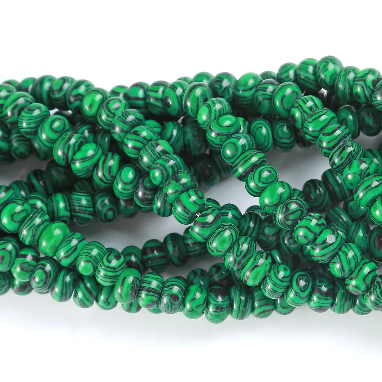 ZXYMLZI Perline in Malachite Verde, 5 x 8 mm, 76 Pezzi - immagine 2