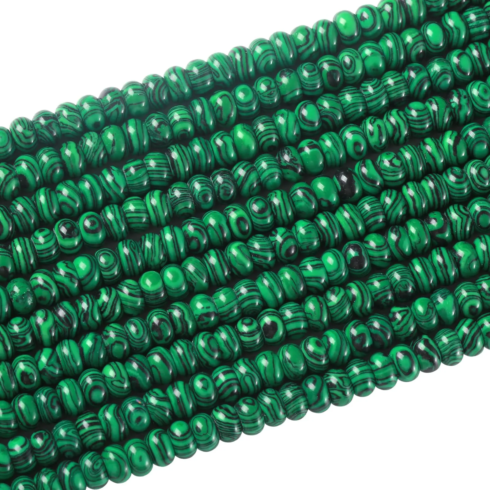 ZXYMLZI Perline in Malachite Verde, 5 x 8 mm, 76 Pezzi - immagine 4