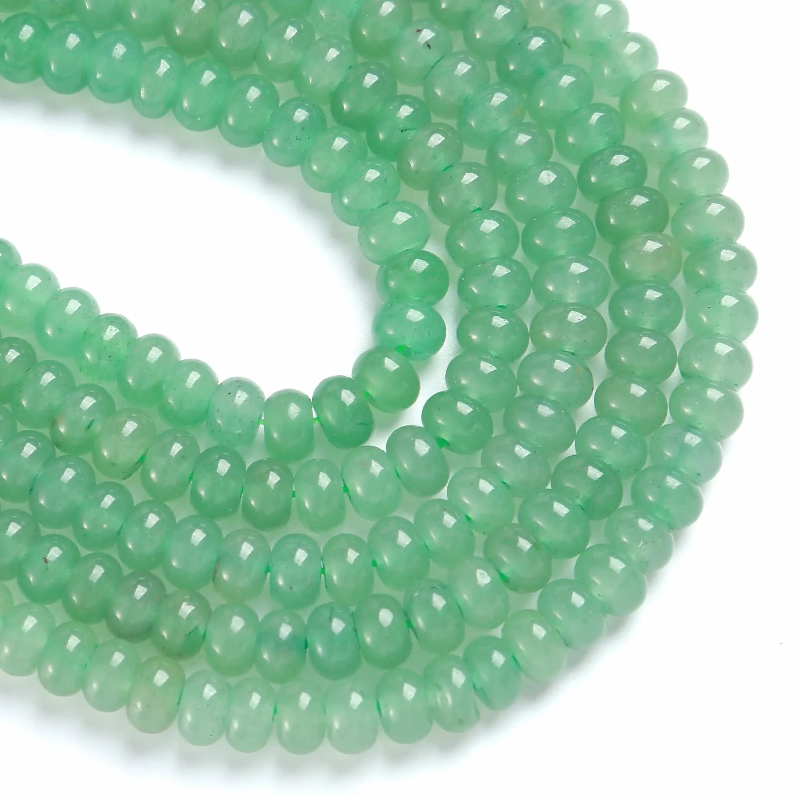 ZXYMLZI 76 Perline in Avventurina Verde Naturale, 5 x 8 mm, Disco di Abaco per Gioielli - immagine 2
