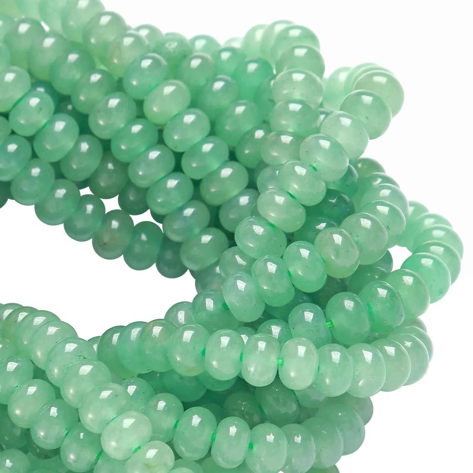 ZXYMLZI 76 Perline in Avventurina Verde Naturale, 5 x 8 mm, Disco di Abaco per Gioielli - immagine 3